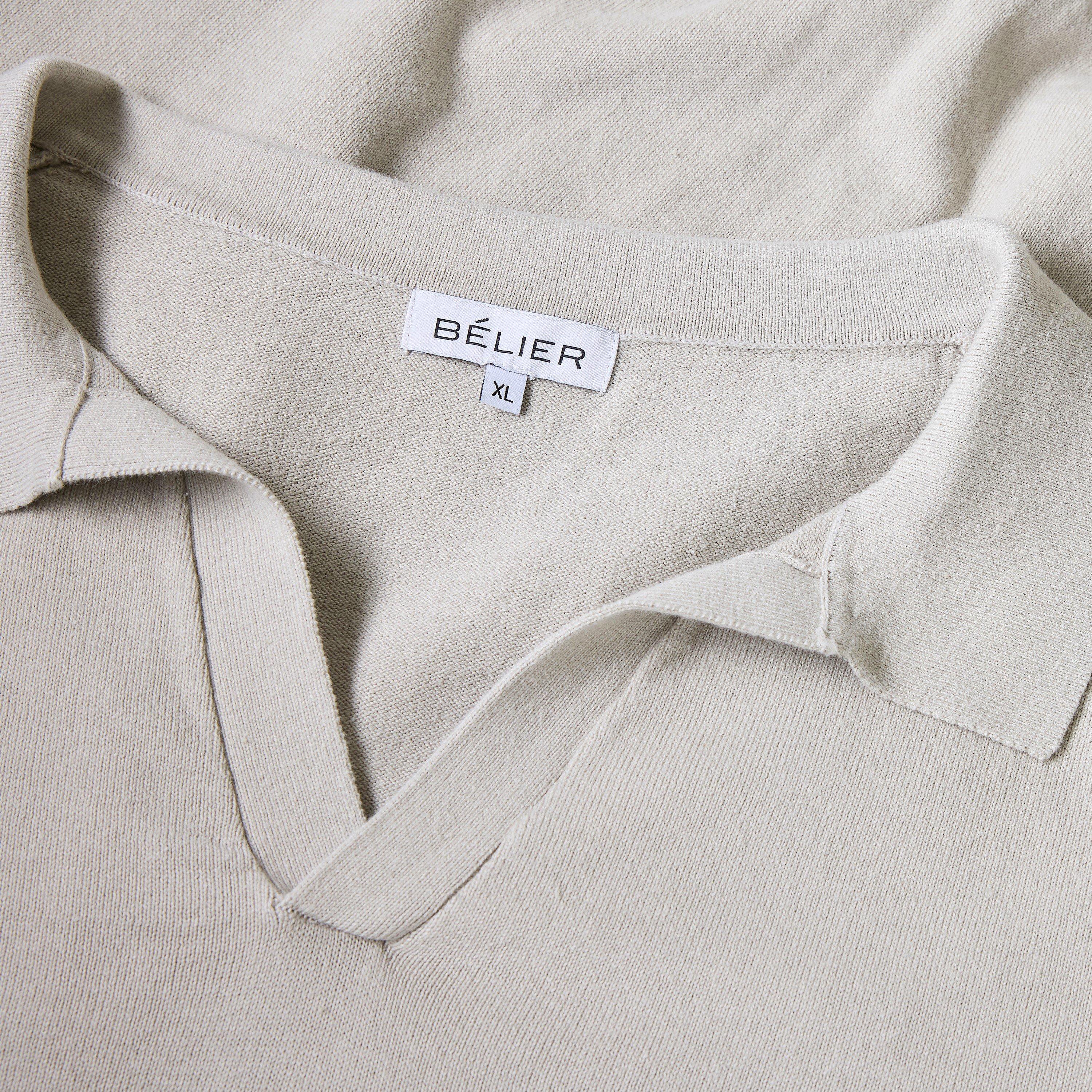 Pebble - BELIER - Men's Cuban Collar Cotton Knitted Long-Sleeve Polo - 3