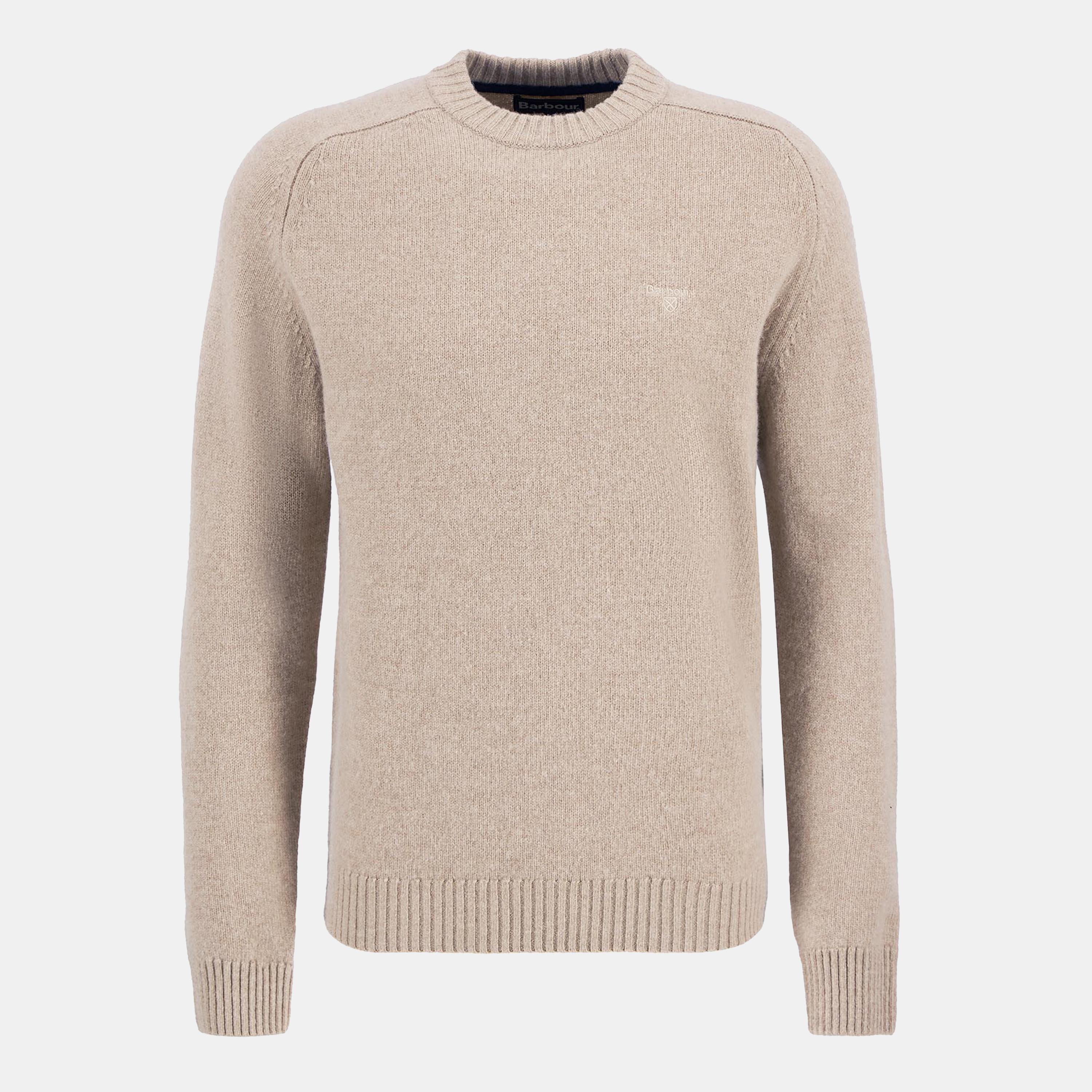 Barbour Grangetown Crew Neck Jumper - Stone ST17 - XL