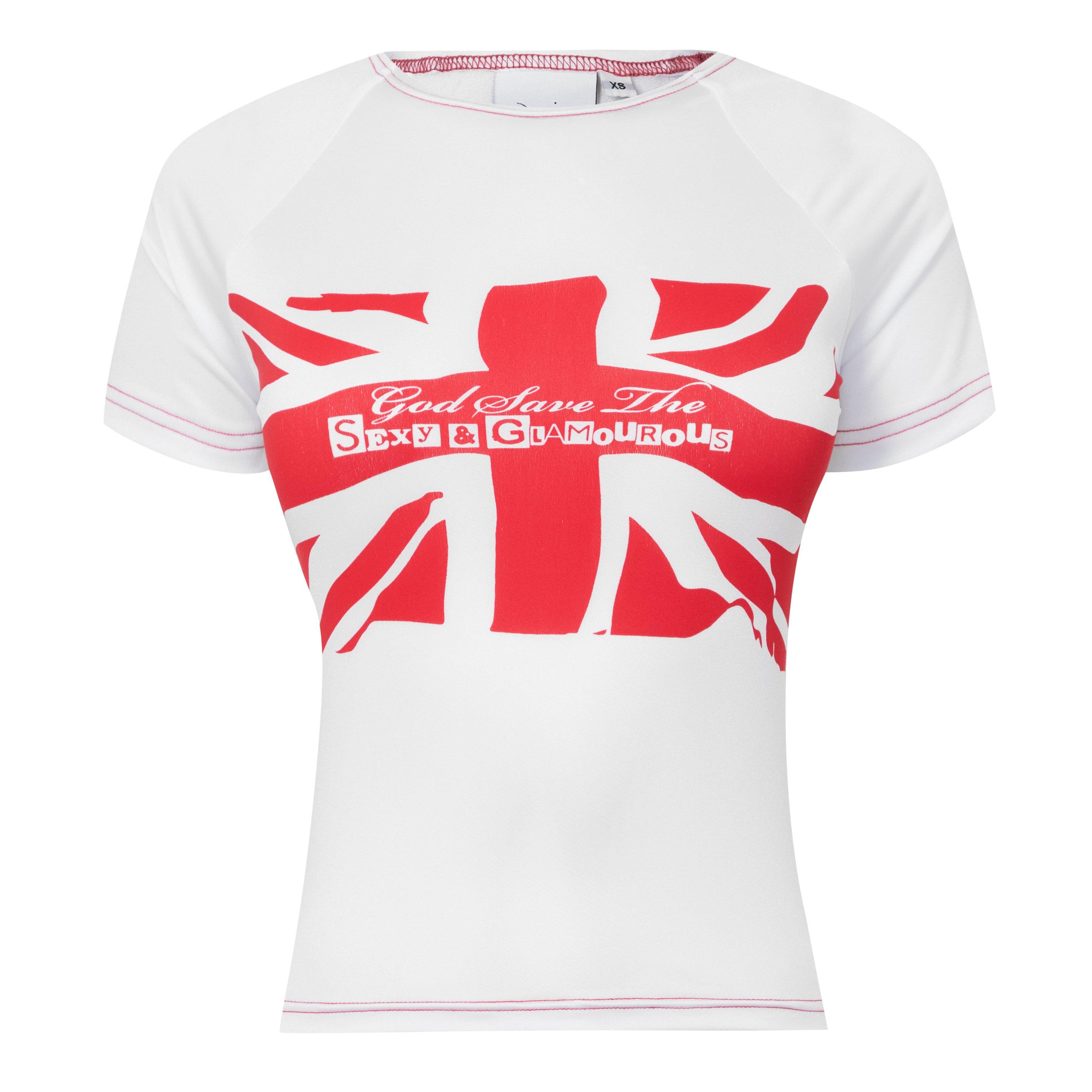 White - Sinead Gorey - Union Jack Screen Printed T-Shirt - 5