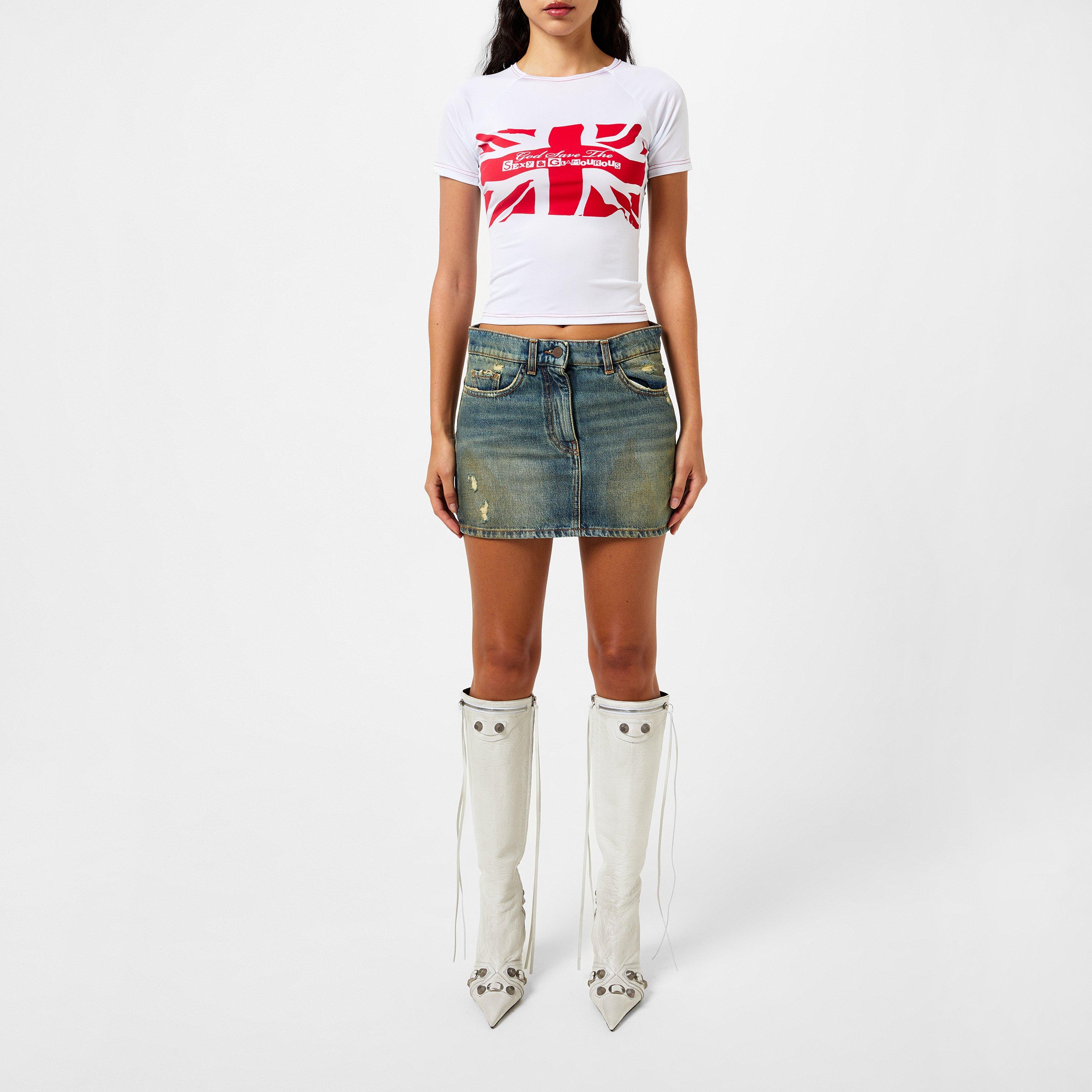 White - Sinead Gorey - Union Jack Screen Printed T-Shirt - 4