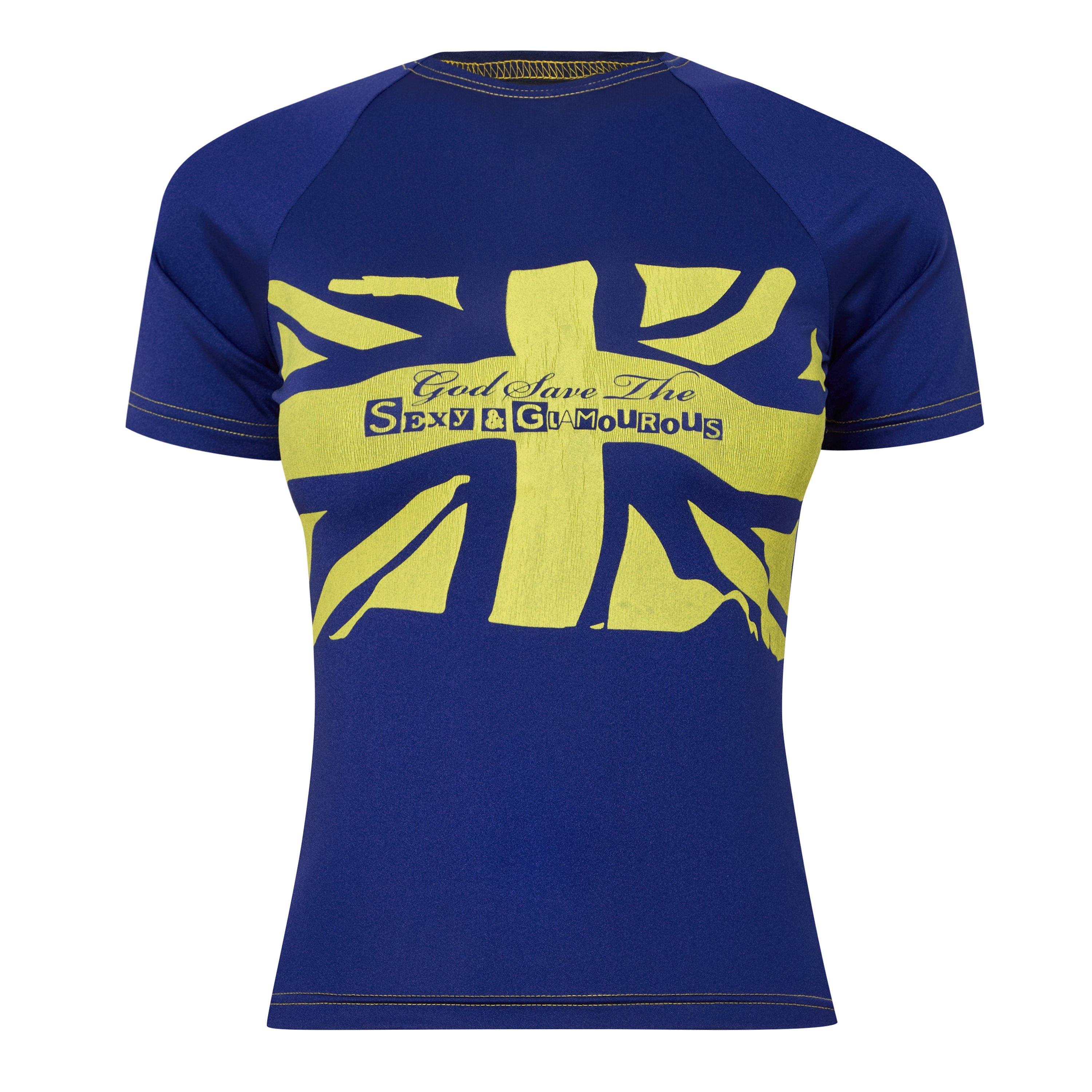 Navy - Sinead Gorey - Union Jack Screen Printed T-Shirt - 5