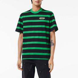 Lacoste Striped 3D Print Cotton T-Shirt