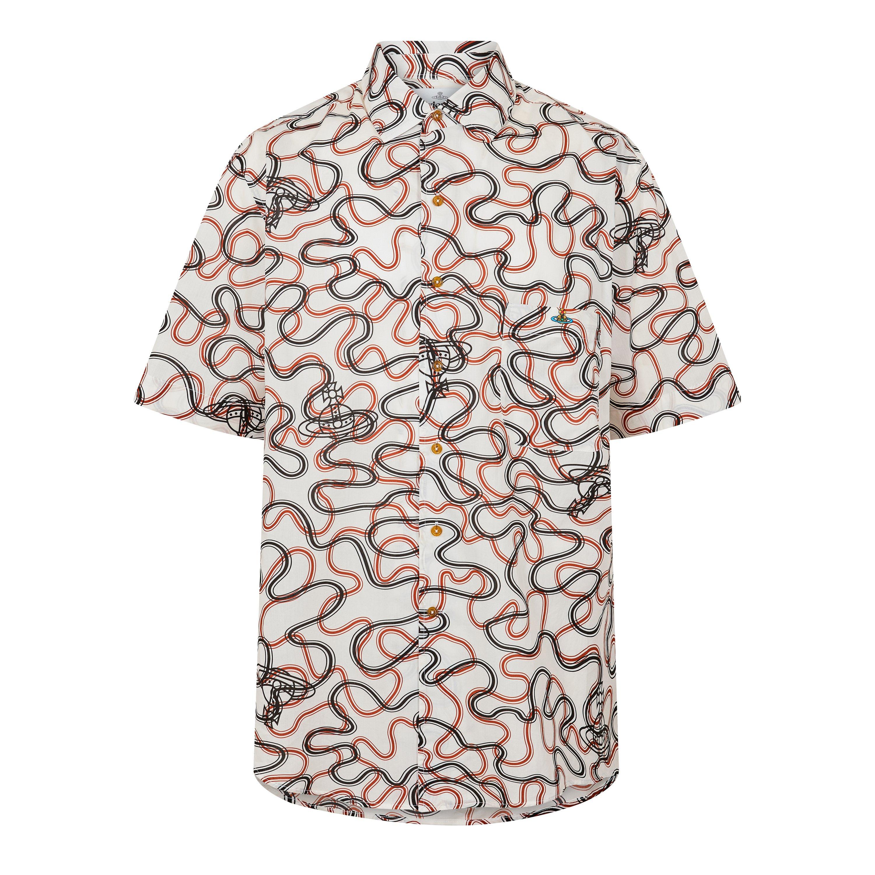 Vivienne Westwood Men's Short Sleeve Bowling Shirt - White Wiggle - XL