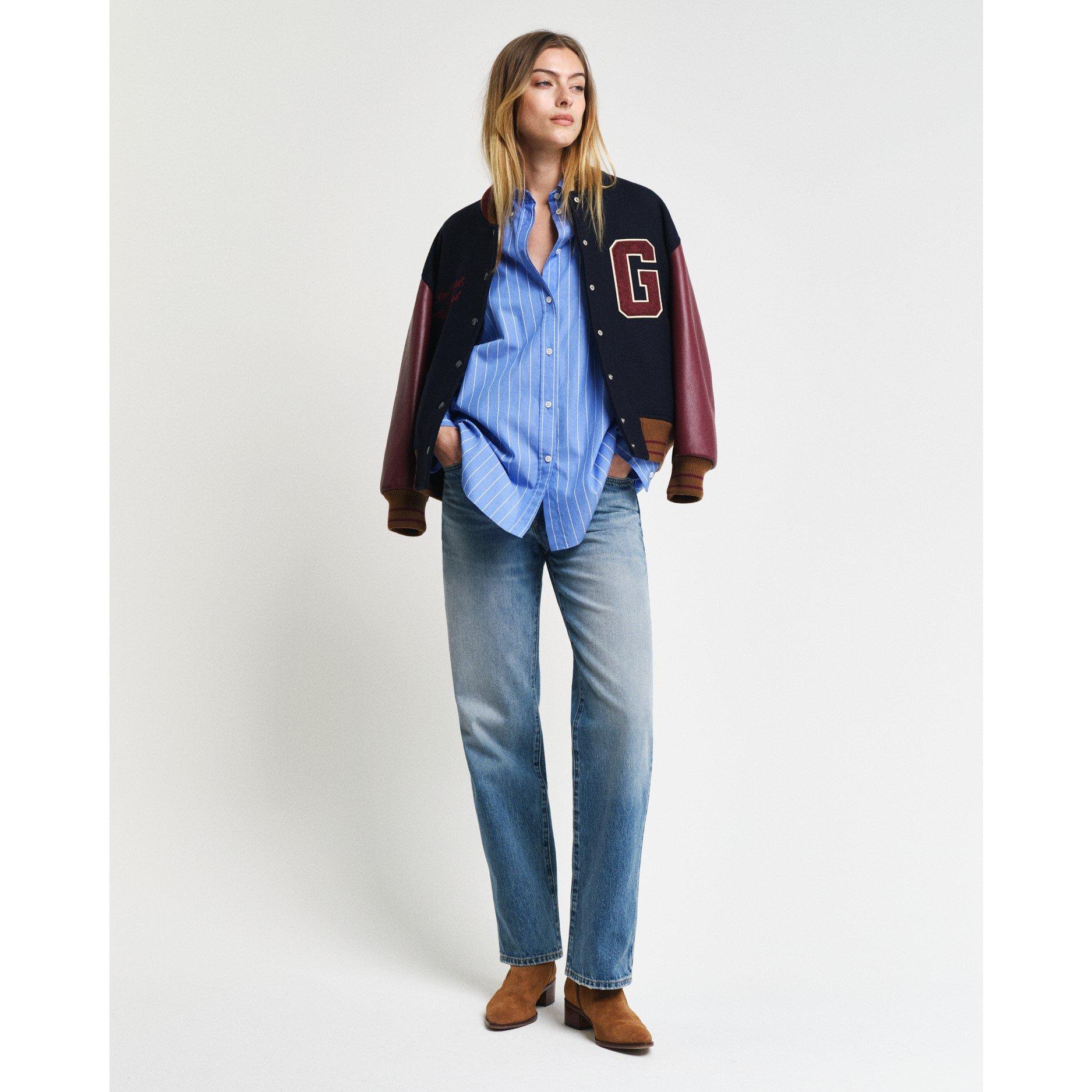 Clear Sky - Gant - Women's Striped Poplin Long-Sleeve Patterned Shirt - 4