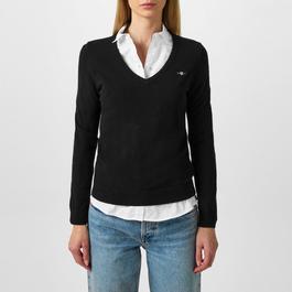 Gant EXTRAFINE LAMBSWOOL V-NECK CREAM S