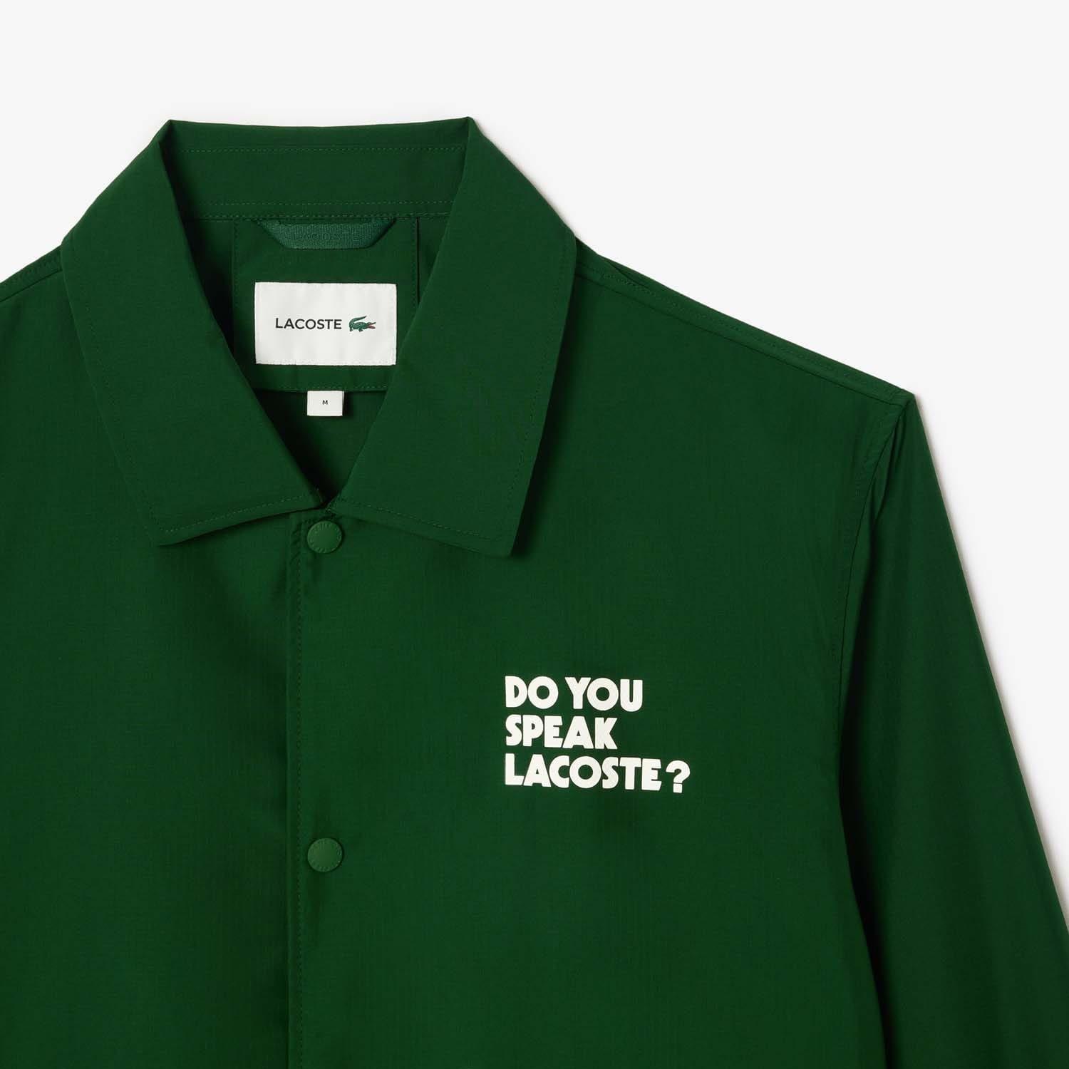 Green - Lacoste - Lightweight Showerproof Ripstop Coach Jacket - 3