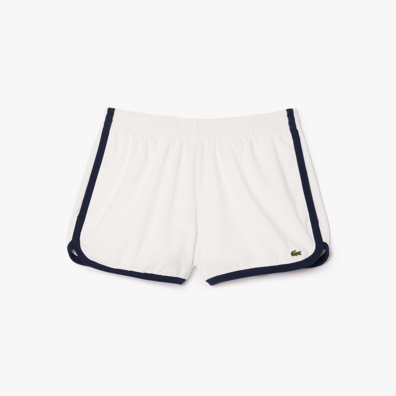 Cream - Lacoste - Cotton Terry Contrast Accent Shorts - 1