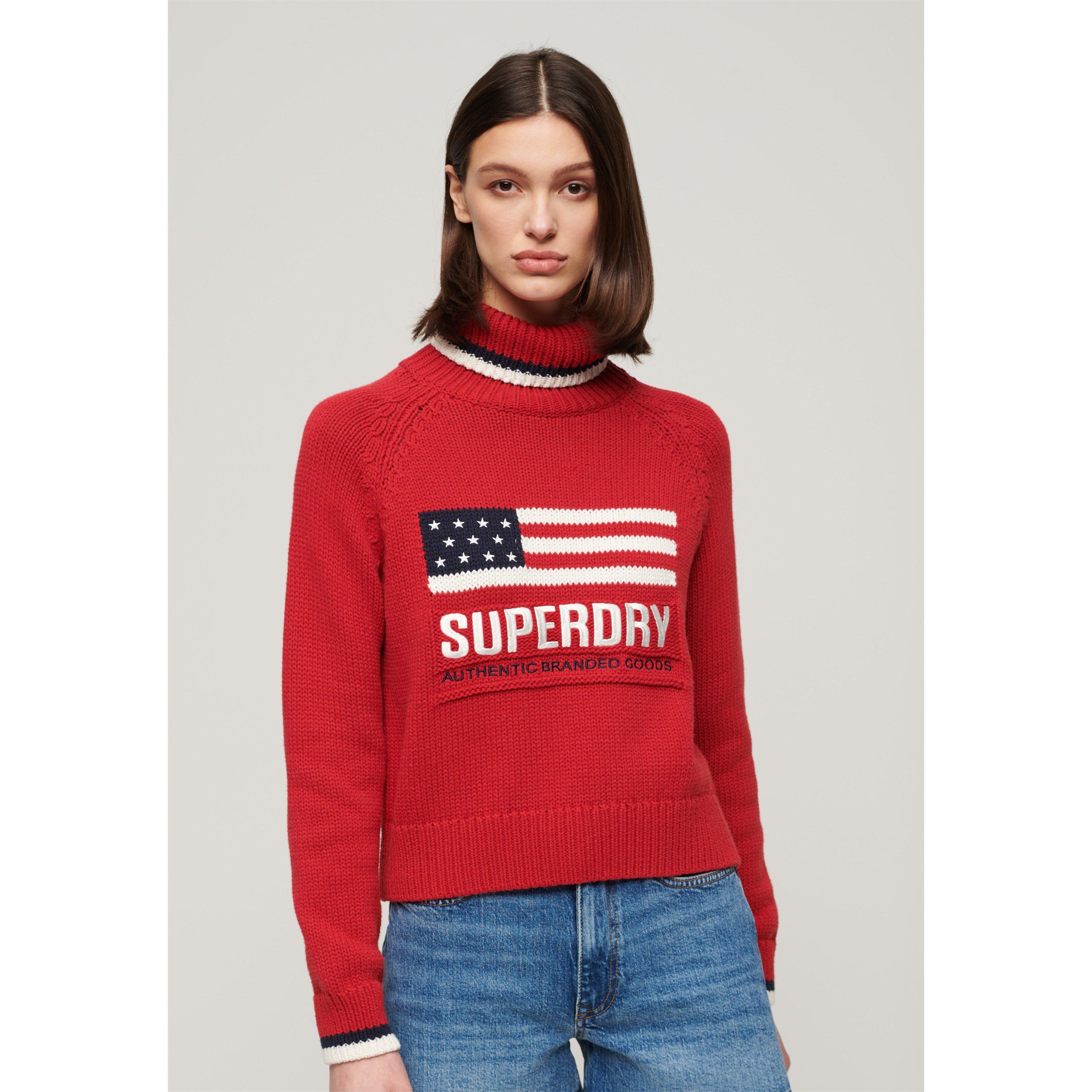 Optic - Superdry - Women's Americana Roll Knitted Crew Neck Jumper - 1