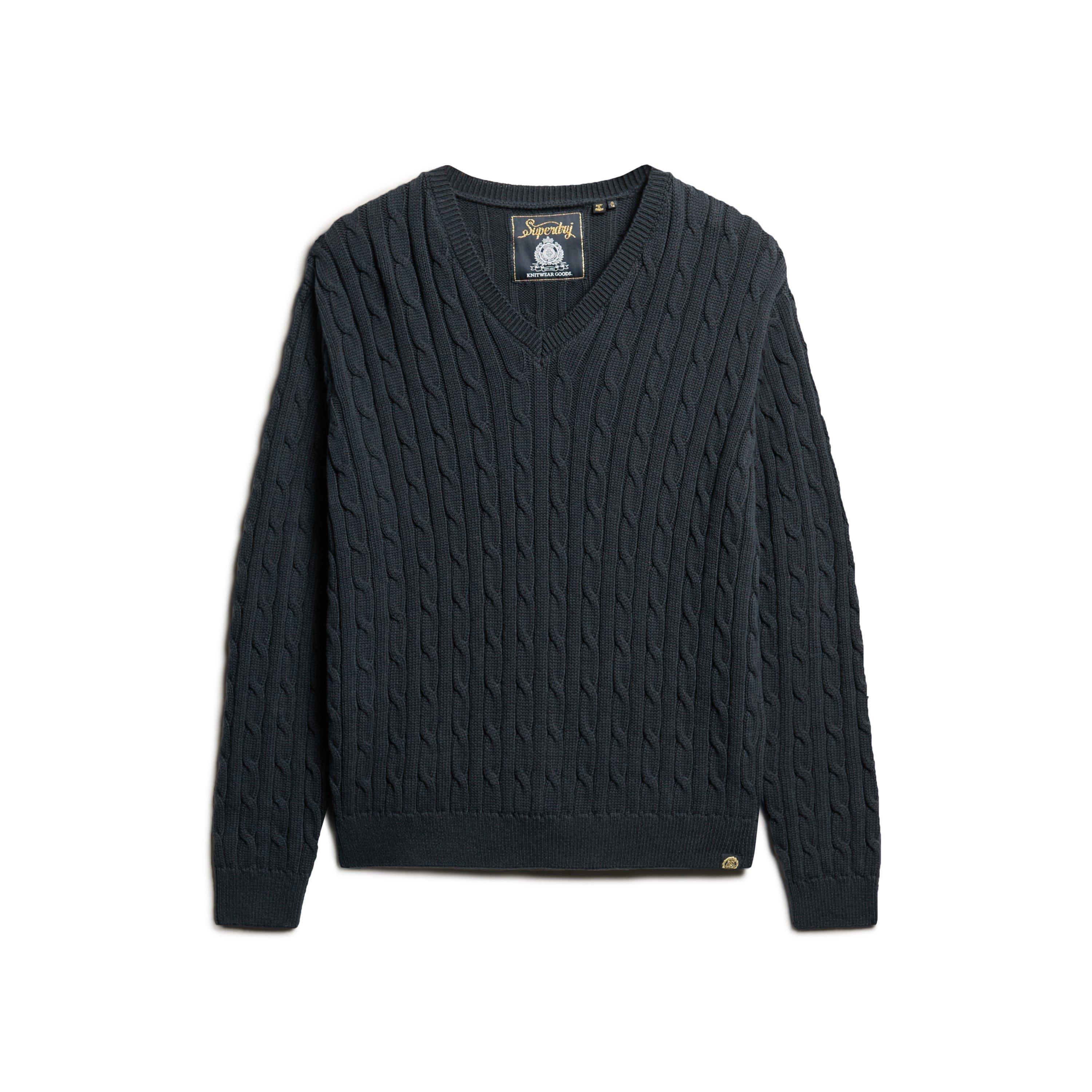 Eclipse Marineblauw - Superdry - Women's Cable Knit Crew Neck Jumper - 2