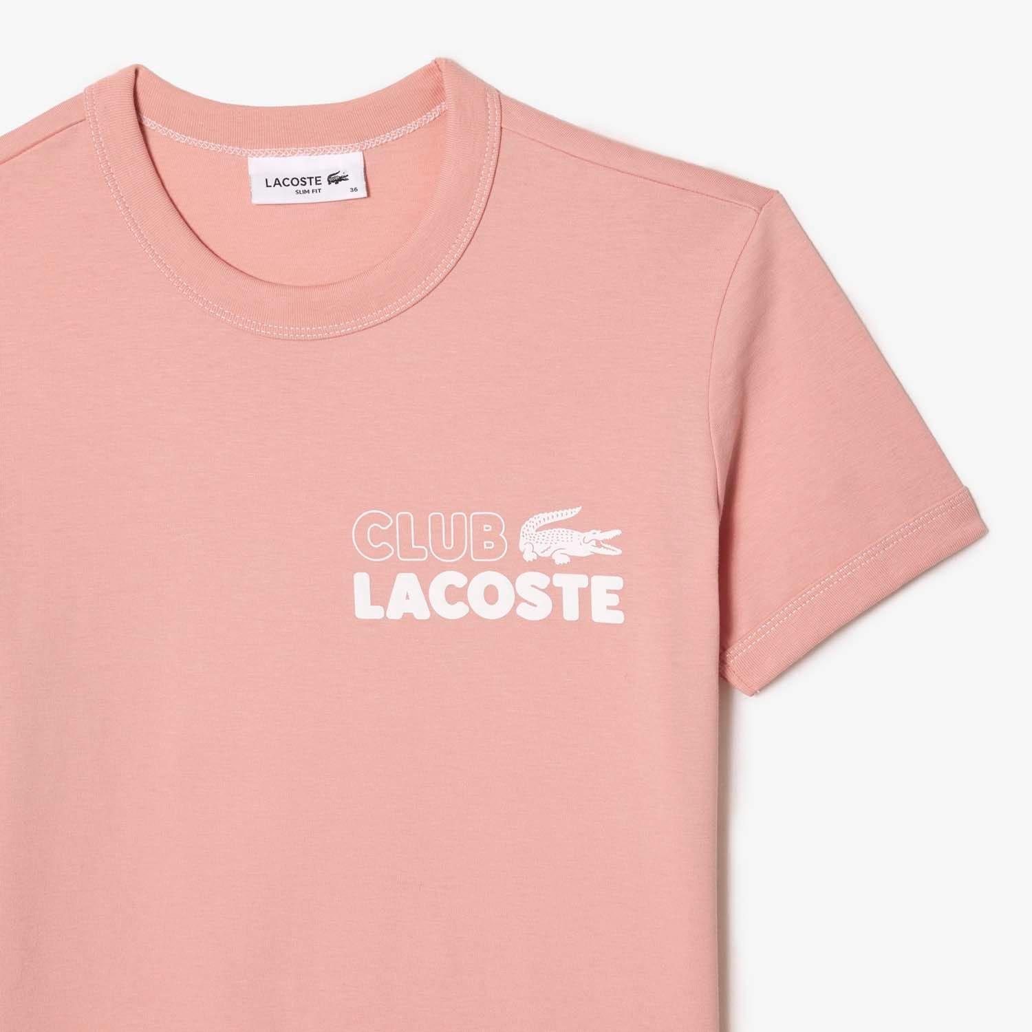 Pink - Lacoste - Slim Fit Organic Cotton Jersey T-Shirt - 4