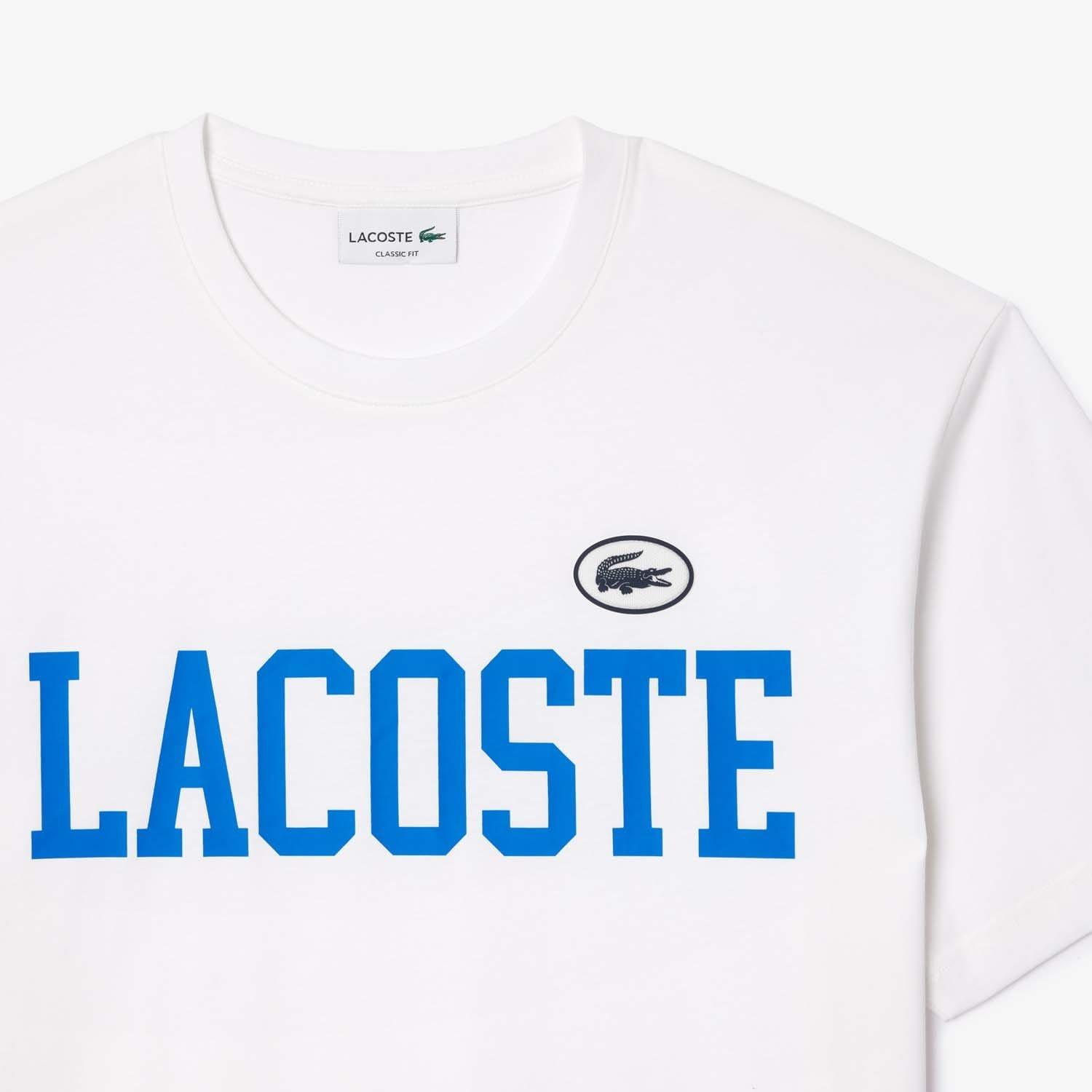 White - Lacoste - Contrast Badge Cotton T-Shirt - 2