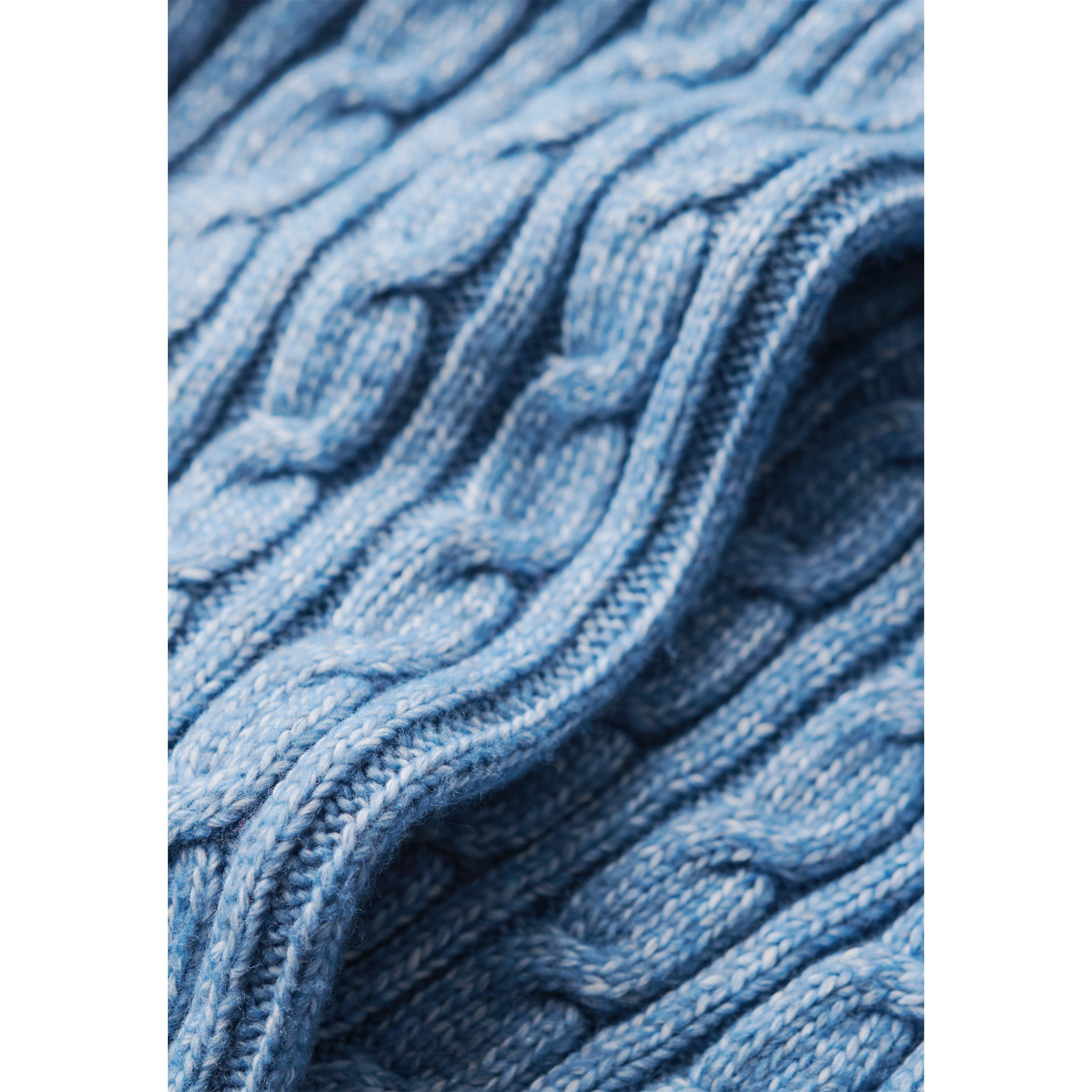 Bleu Wedgewood - Superdry - Women's Cable Knit Crew Neck Jumper - 2