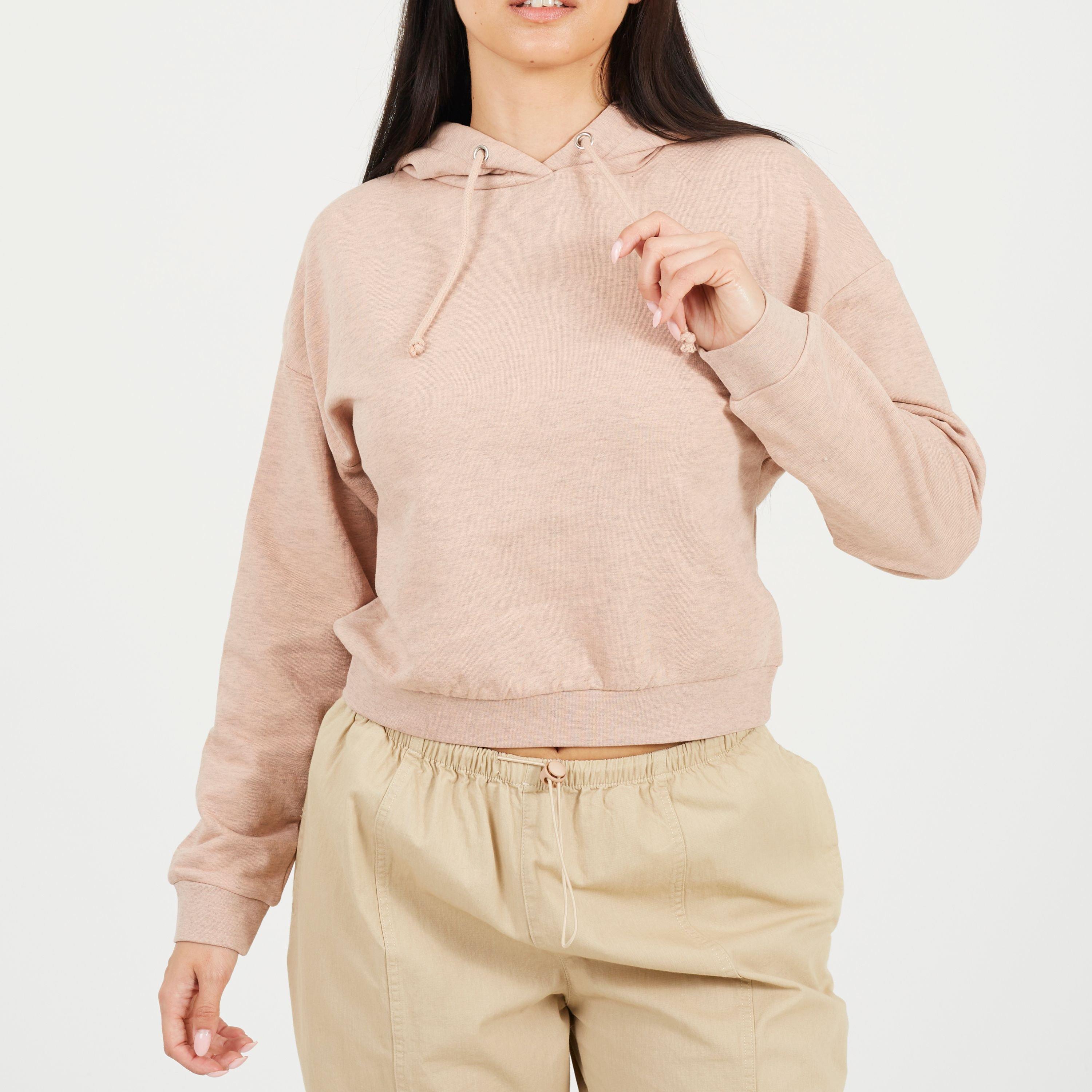 Brave Soul Women's Dusty Taupe Cropped Hooded Sweatshirt - 8 (XS)