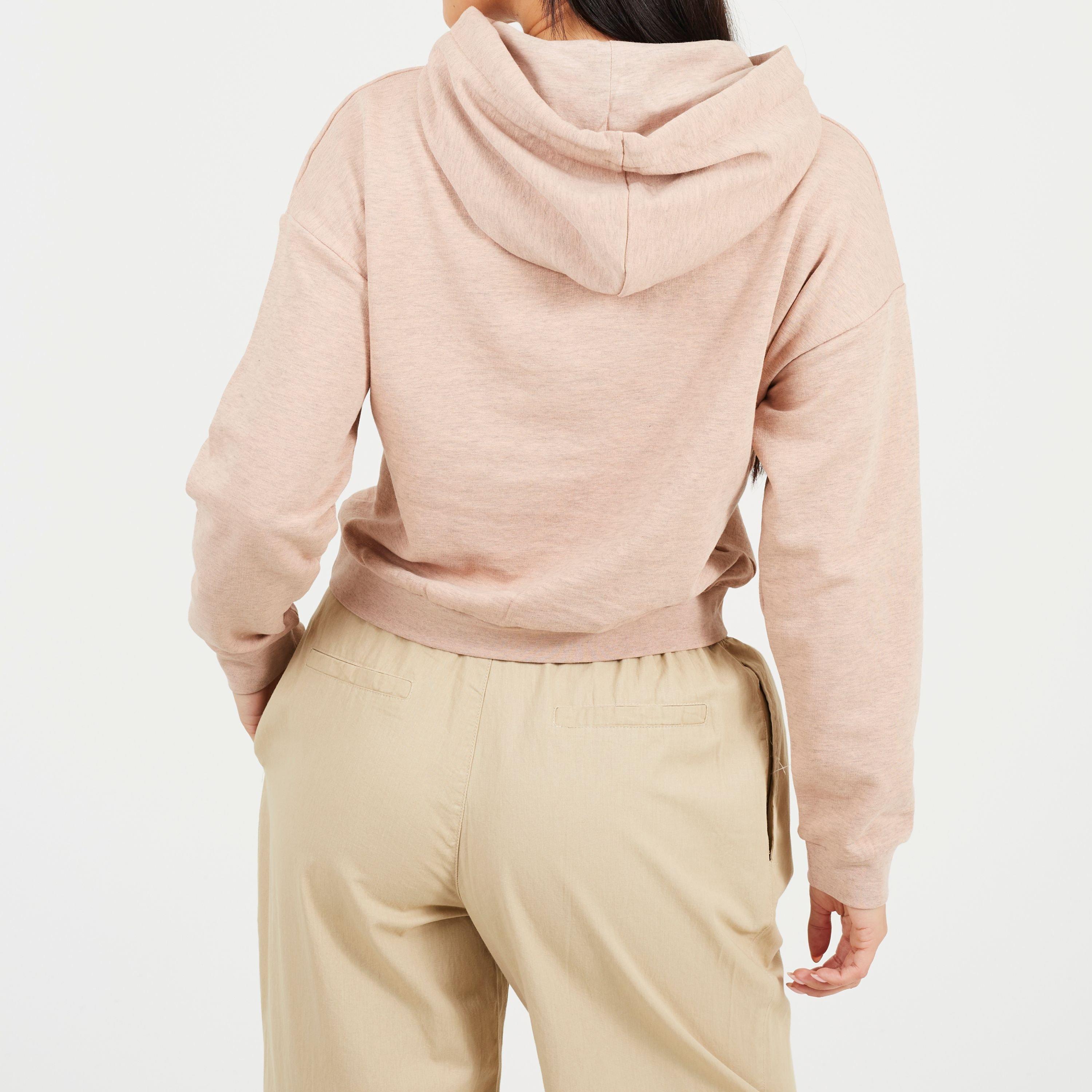 Dusty Taupe - Brave Soul - Womens Cropped Hooded Sweatshirt - 2