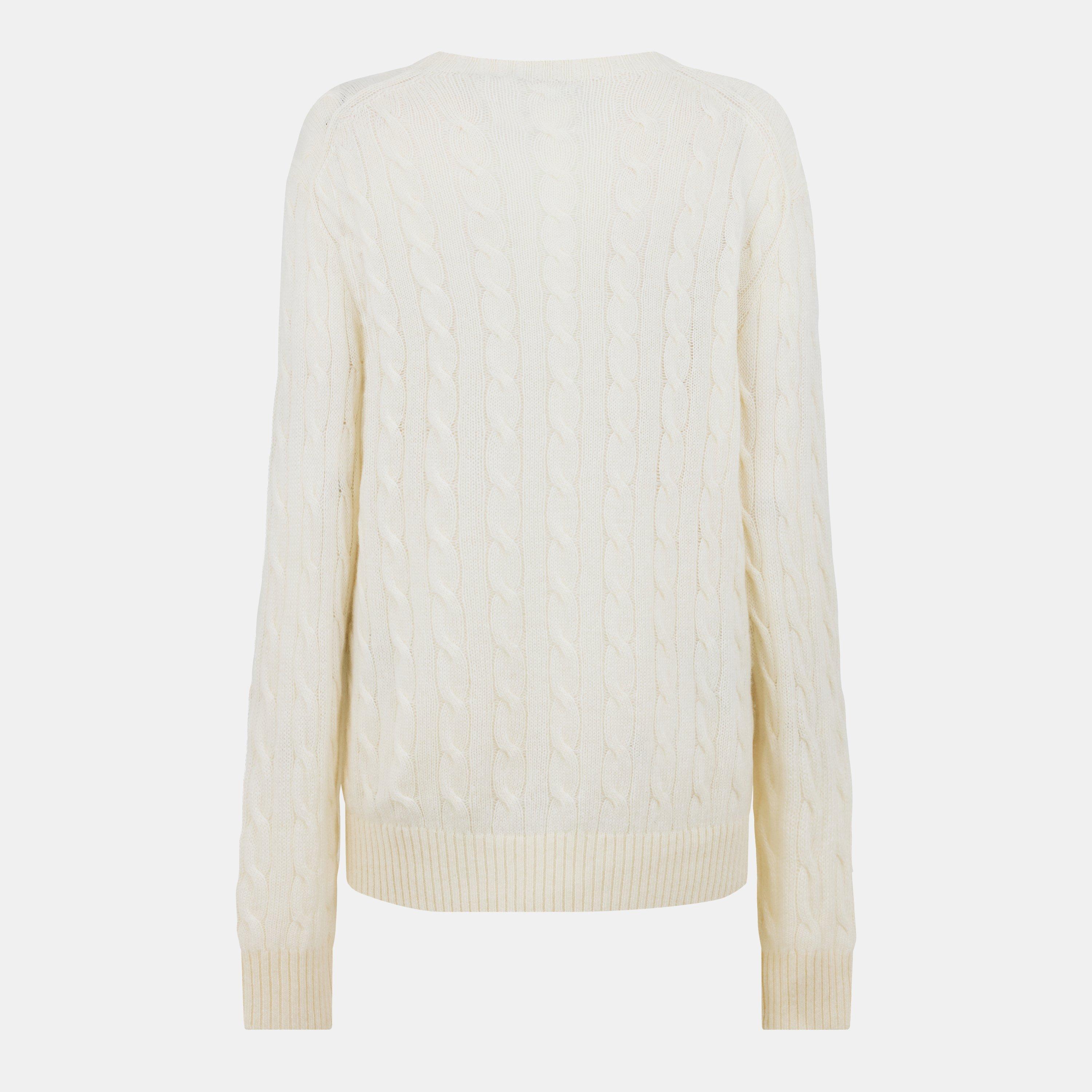 AUTHENTIC CREAM - Polo Ralph Lauren - Women's Cable Crew Neck Jumper - 2