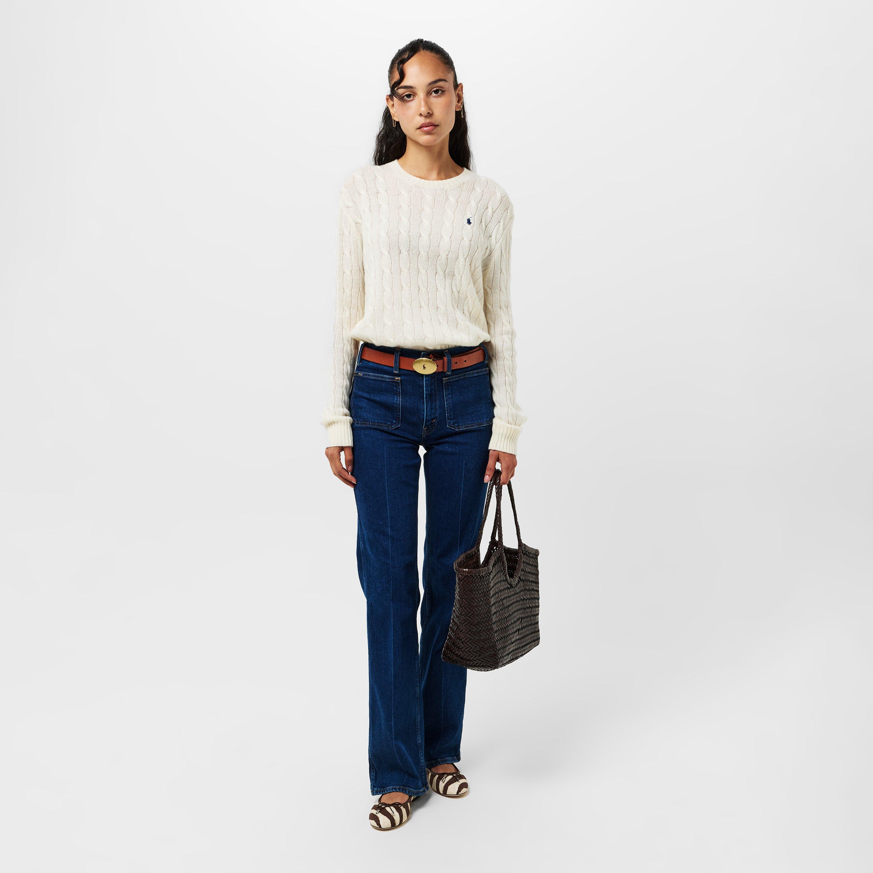 AUTHENTIC CREAM - Polo Ralph Lauren - Women's Cable Crew Neck Jumper - 6