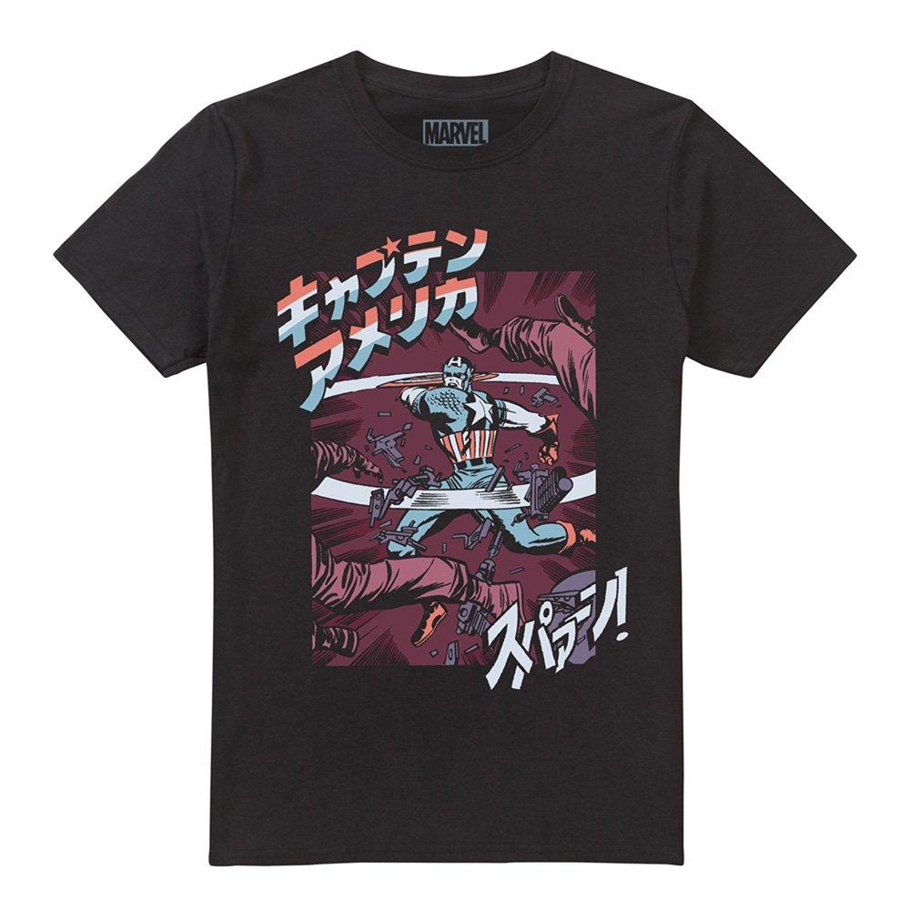 Black - Marvel - Captain America Retro Japanese Strike T-Shirt Bla - 4