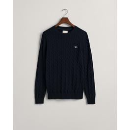 Gant COTTON CABLE C-NECK EVENING BLUE S