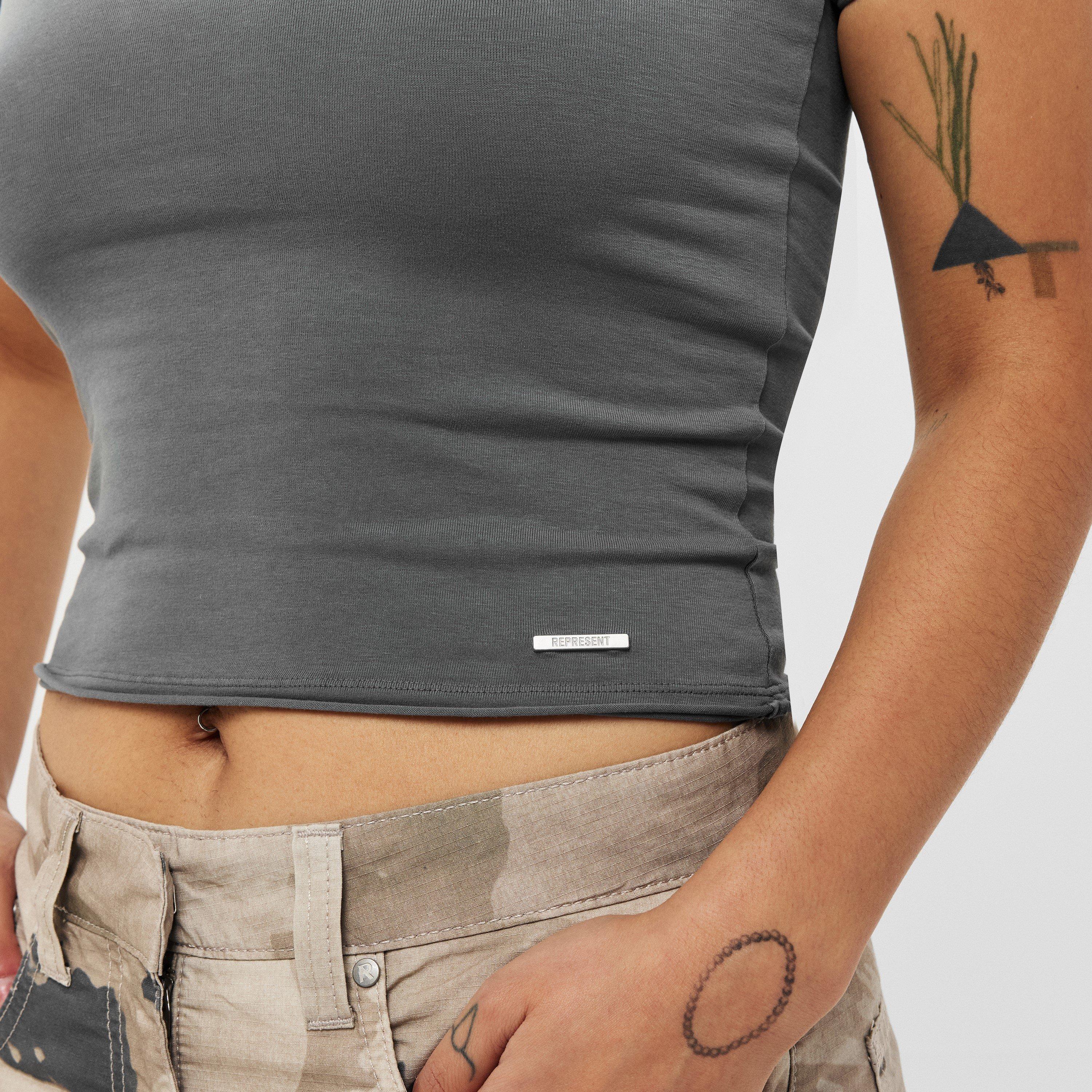 Grey - Represent - Women's Grunge Baby Tee - 5