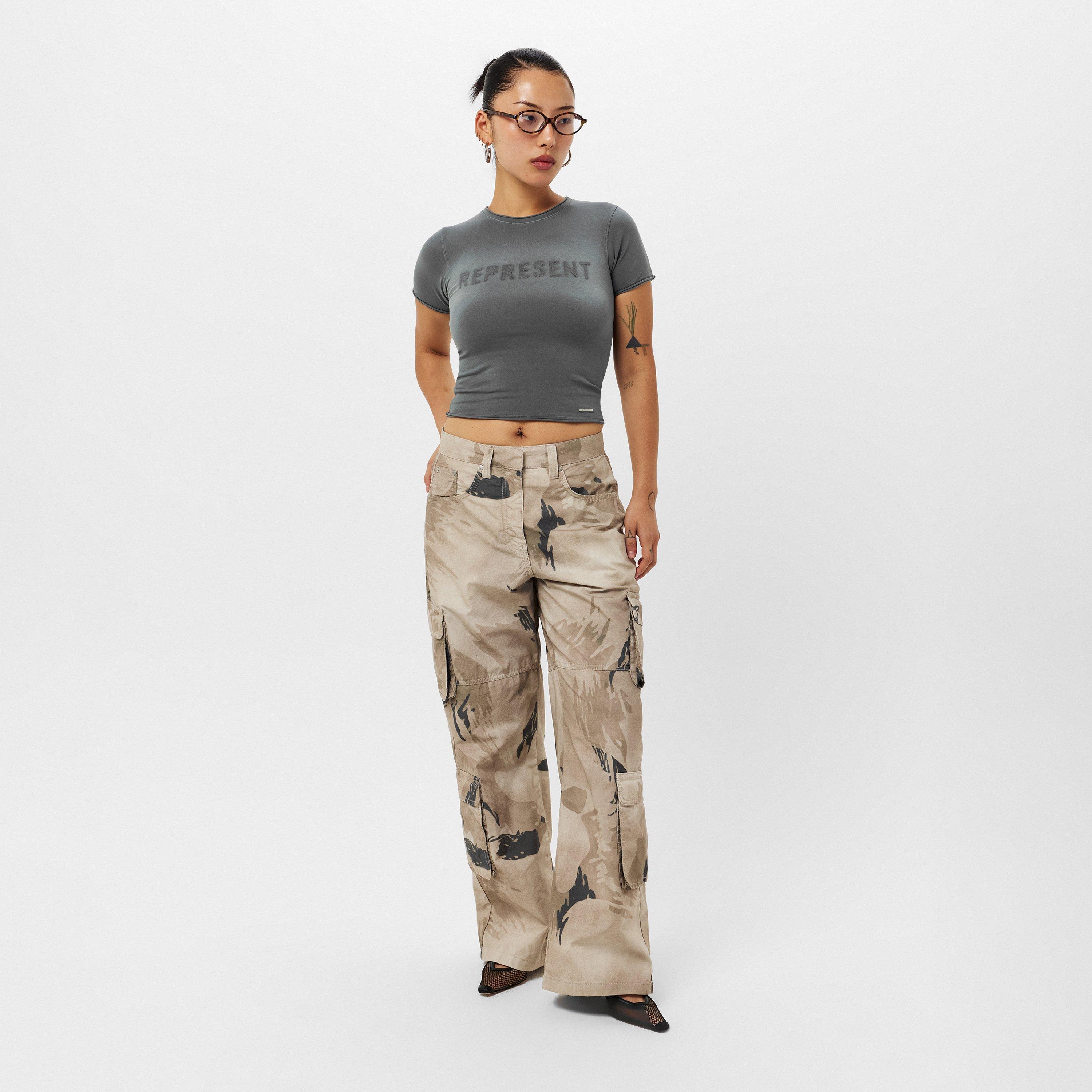 Grey - Represent - Women's Grunge Baby Tee - 6