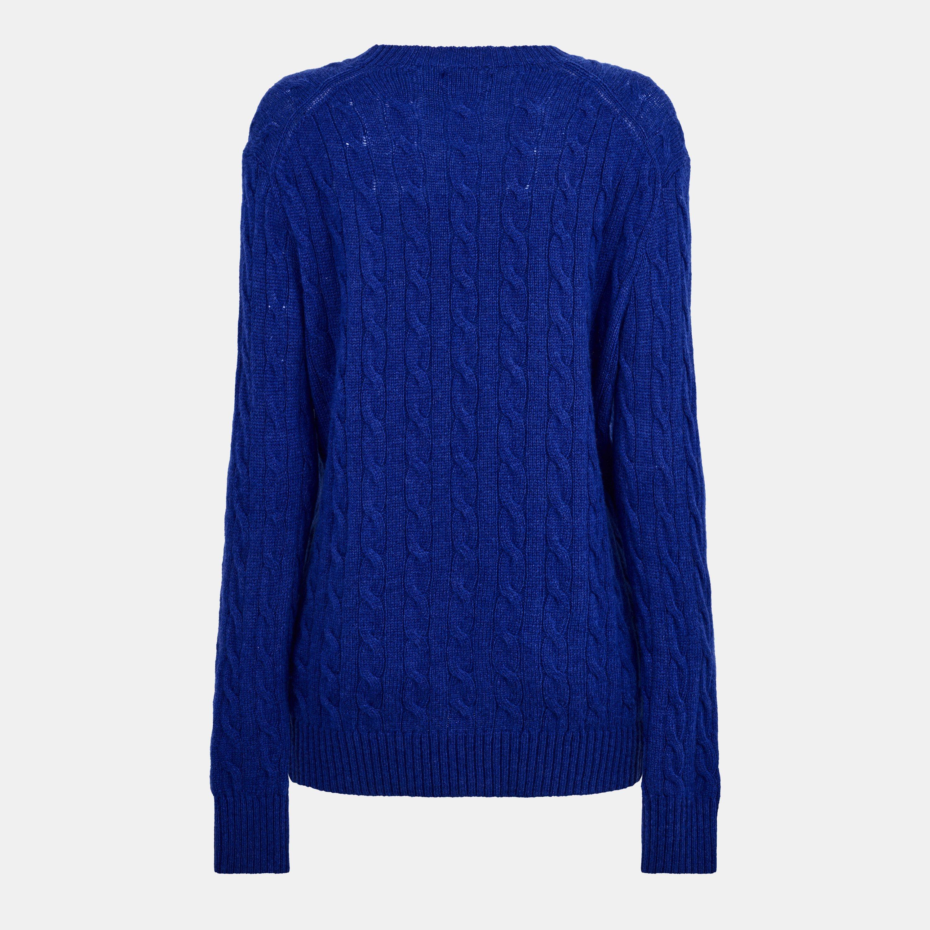 MIDNIGHT COBALT - Polo Ralph Lauren - Women's Cable Oversized Crew Neck Jumper - 2