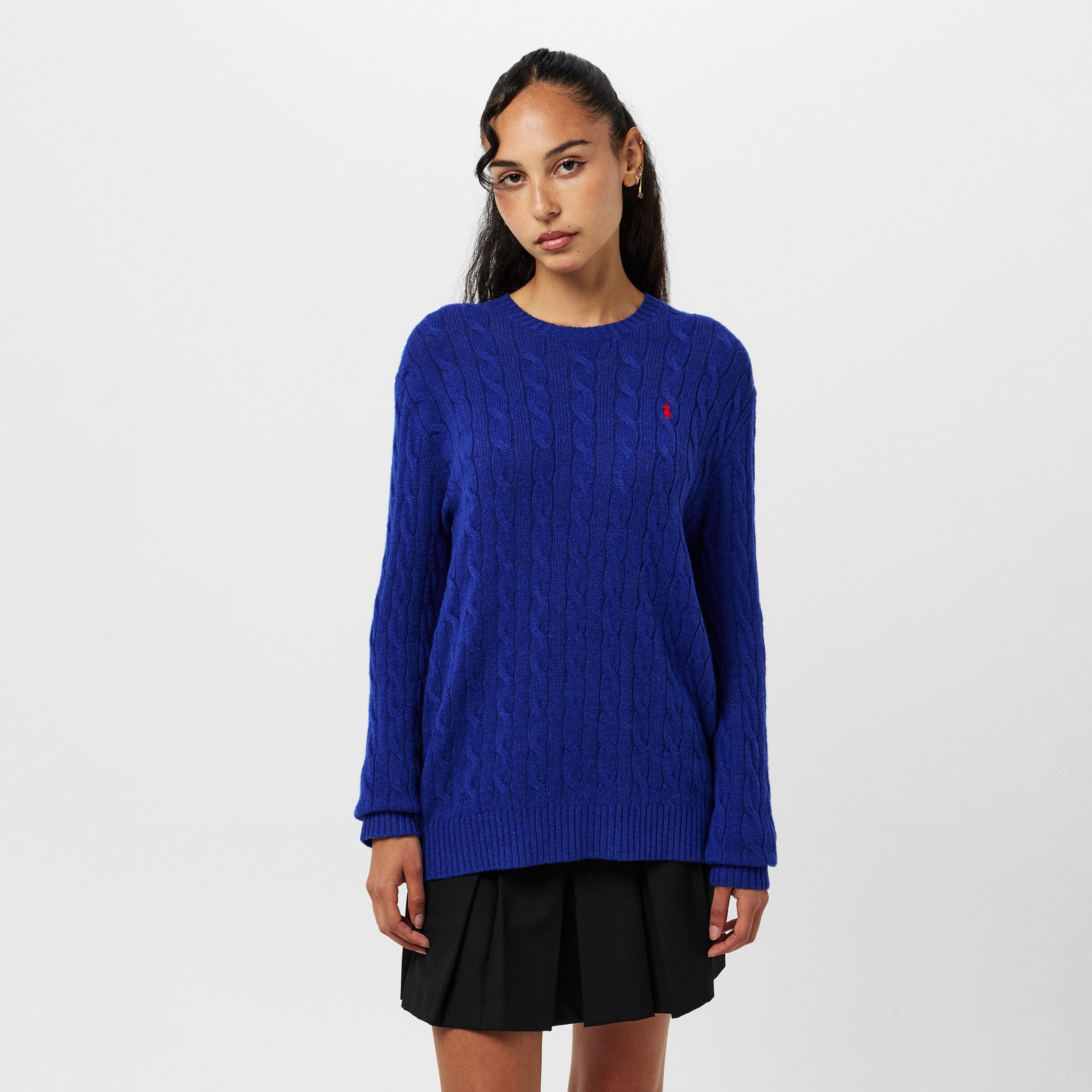 MIDNIGHT COBALT - Polo Ralph Lauren - Women's Cable Oversized Crew Neck Jumper - 3