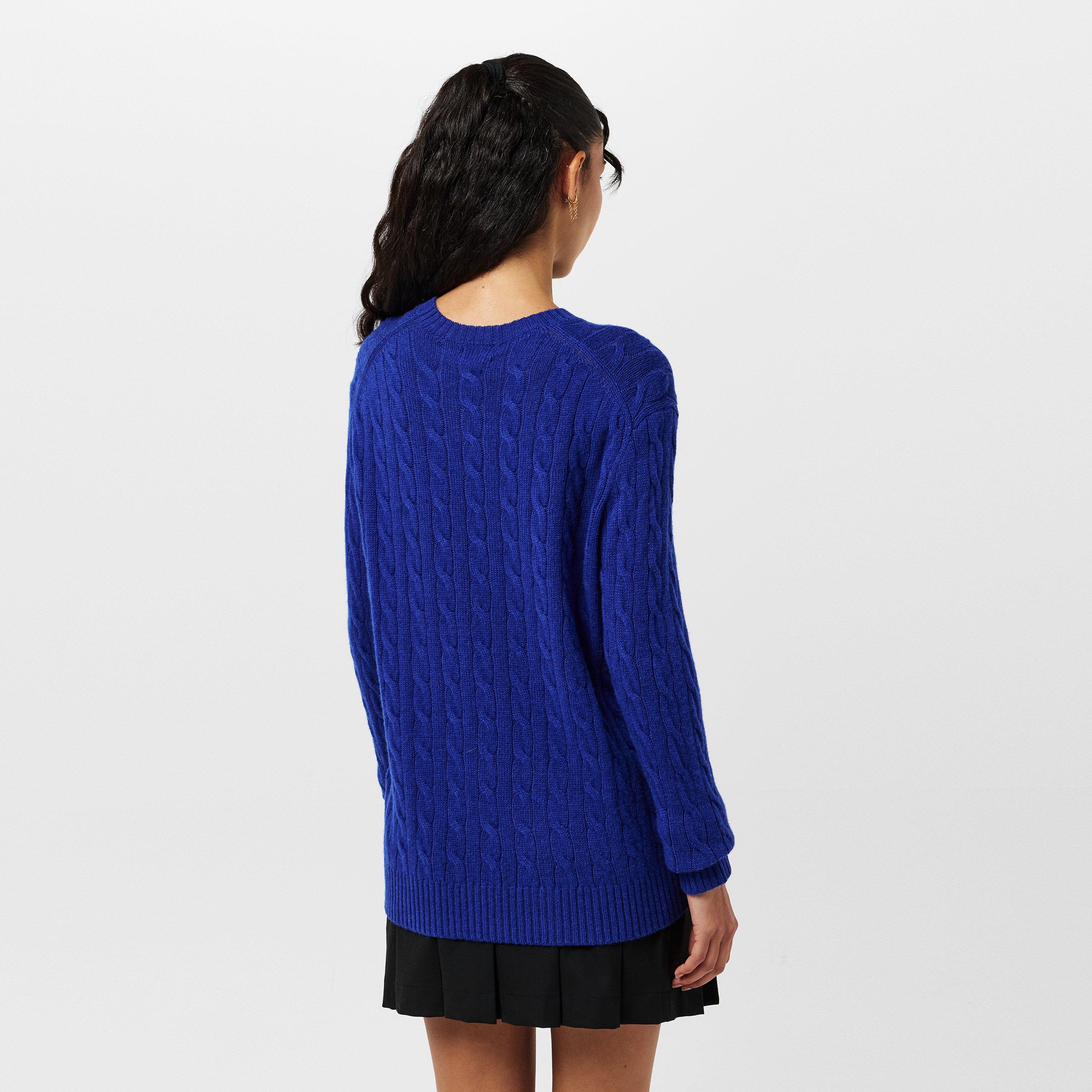 MIDNIGHT COBALT - Polo Ralph Lauren - Women's Cable Oversized Crew Neck Jumper - 4