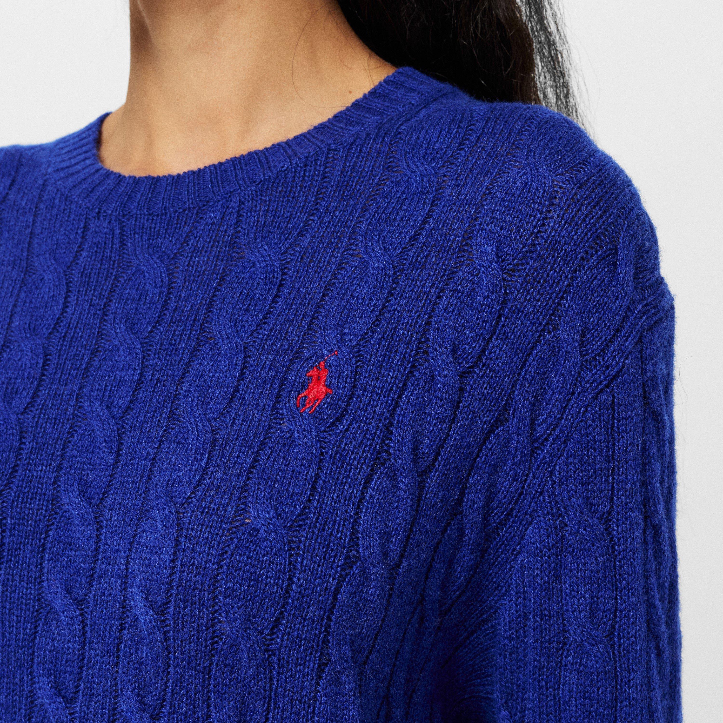 MIDNIGHT COBALT - Polo Ralph Lauren - Women's Cable Oversized Crew Neck Jumper - 5