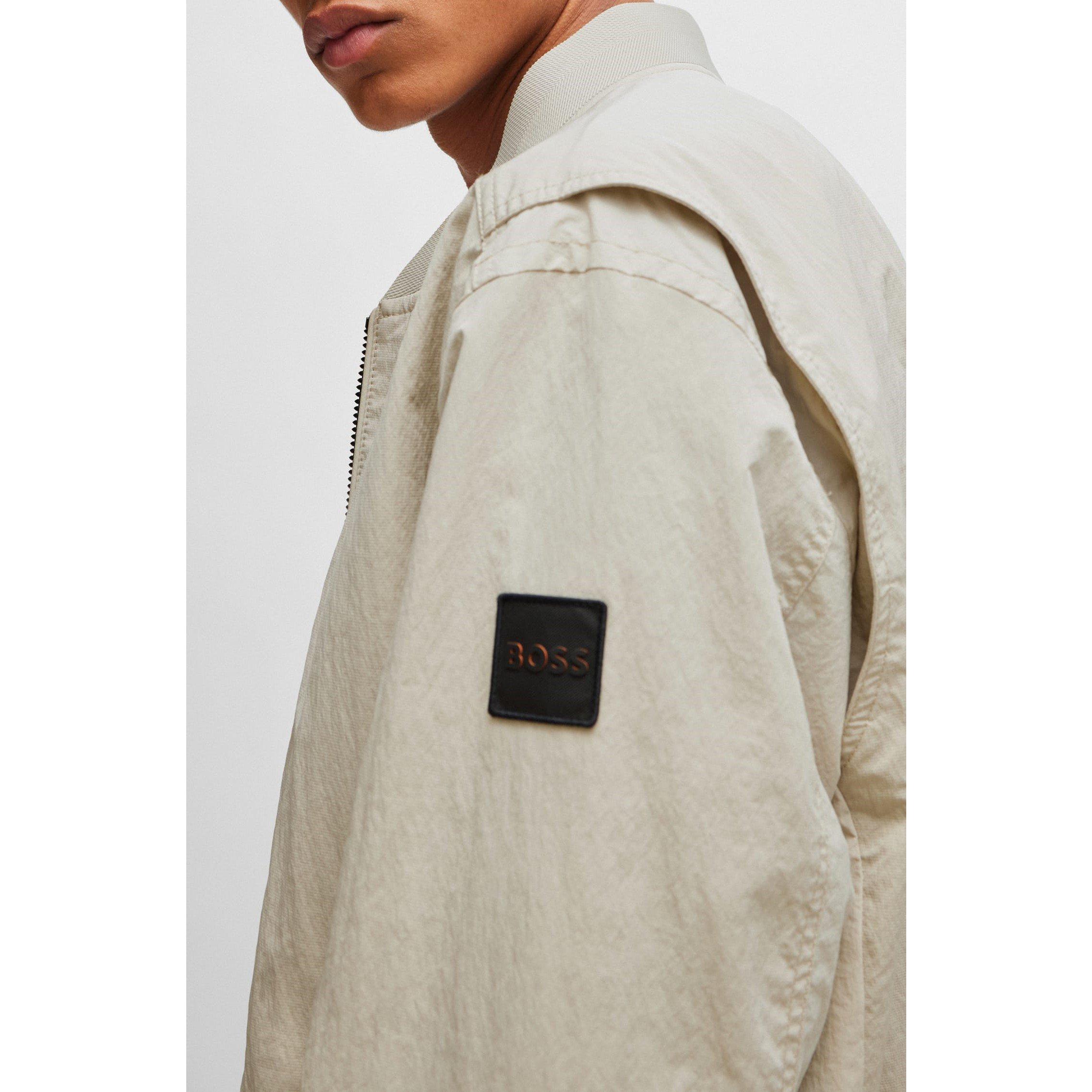 Beige - Boss - Men's Water Repellent Bomber Softshell Jacket - 4