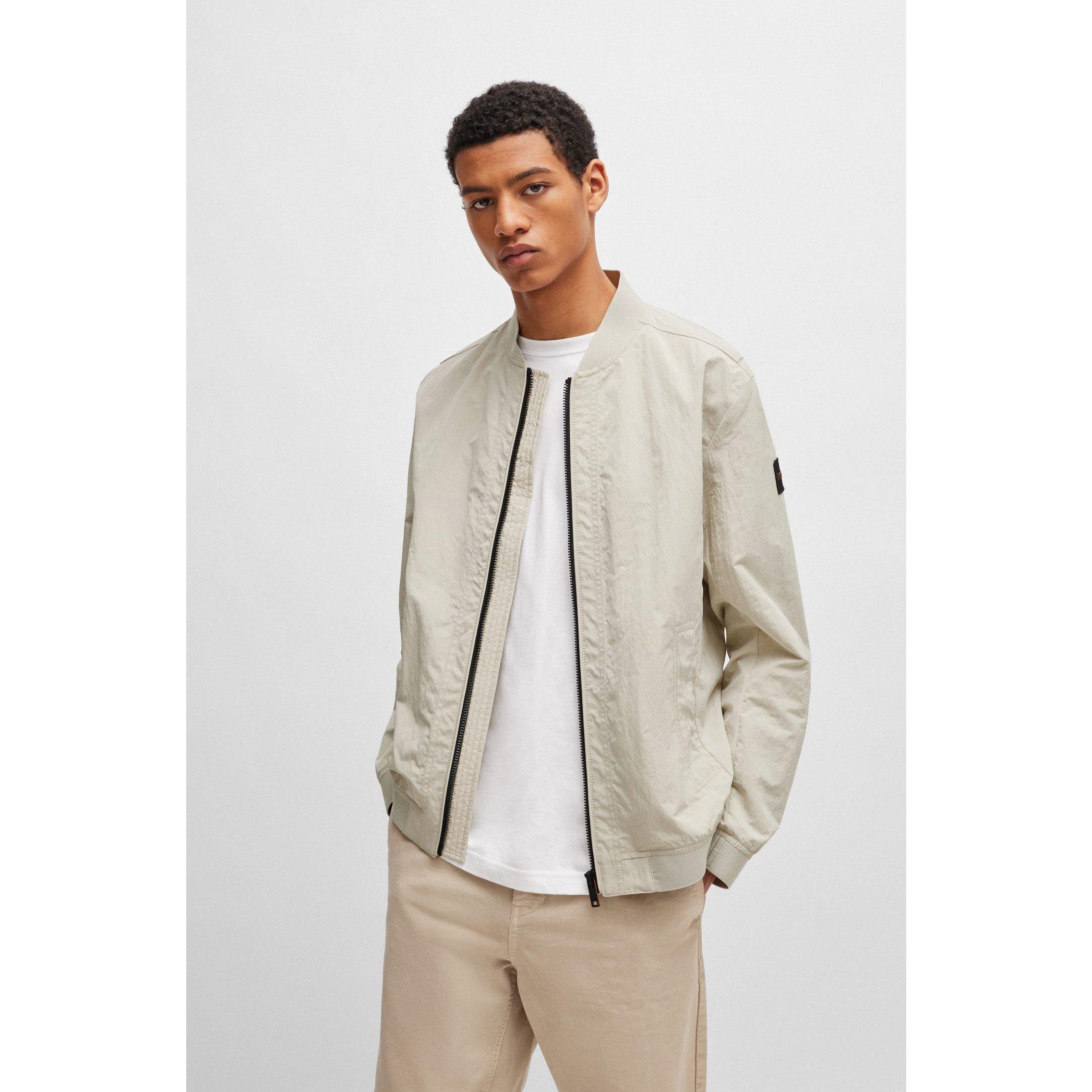 Beige - Boss - Men's Water Repellent Bomber Softshell Jacket - 5