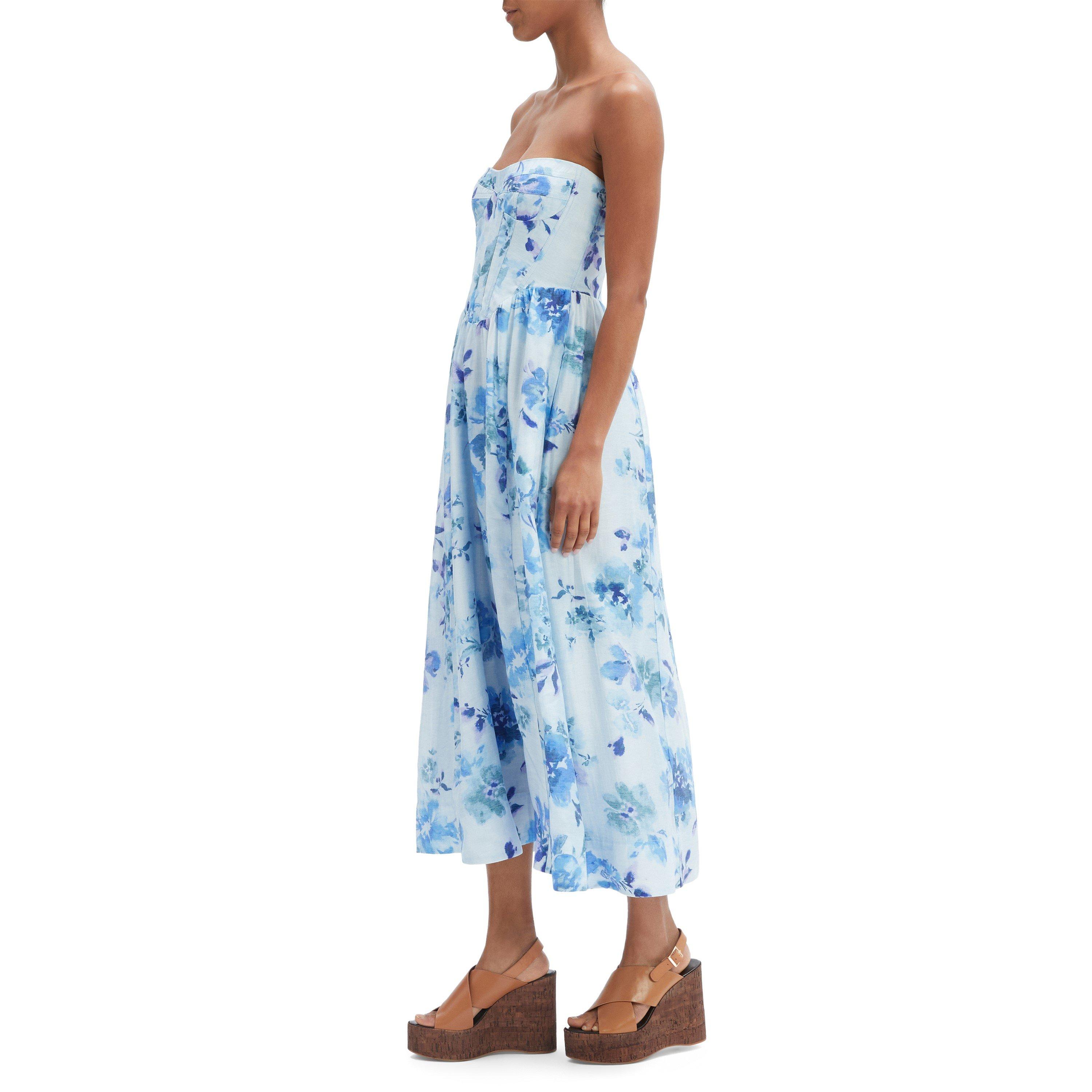 Blue Floral - Bardot - Women's Lola Maxi Dress - 3