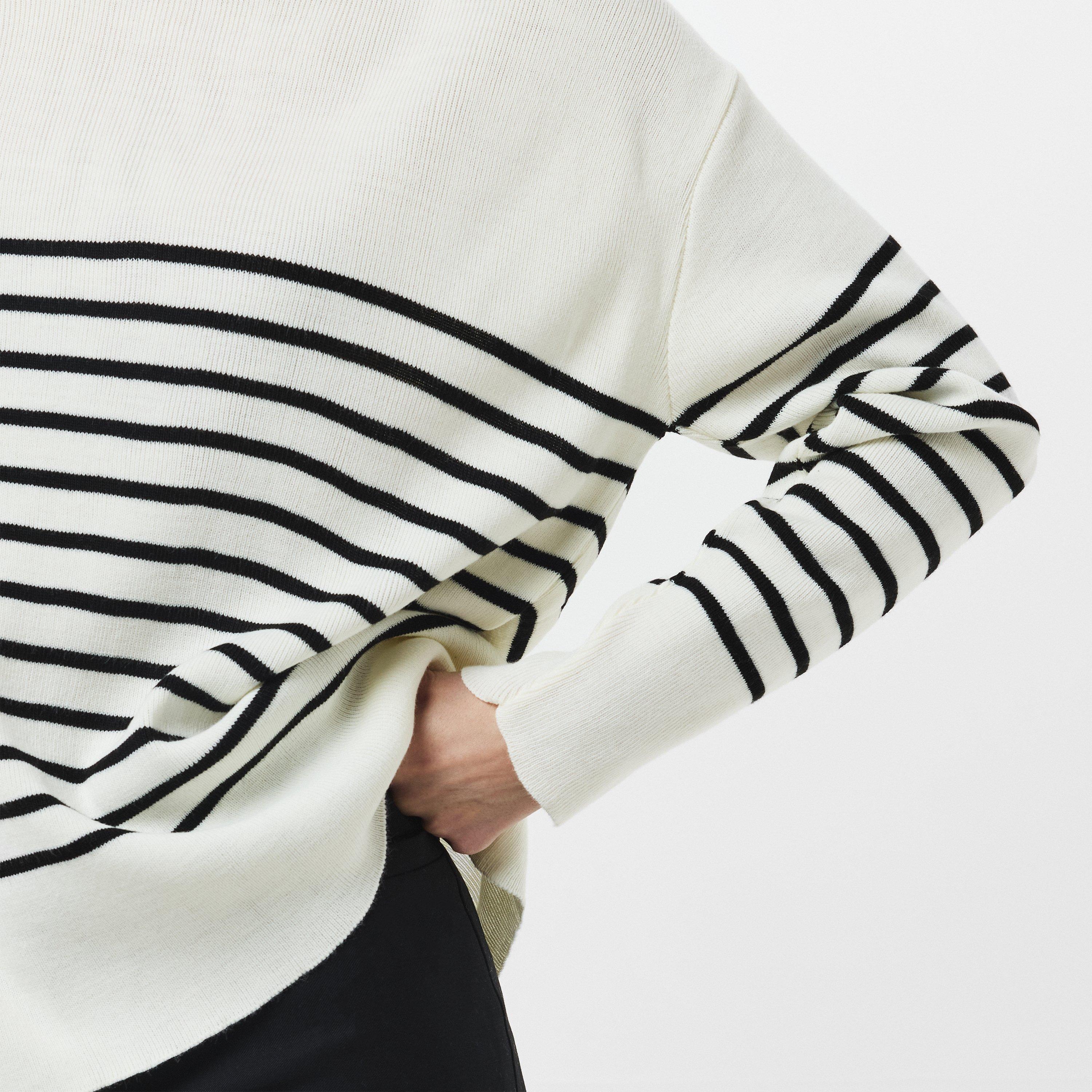 Bijelo/Crno - Missy Empire - High Neck Oversized Long Sleeve Jumper - 2