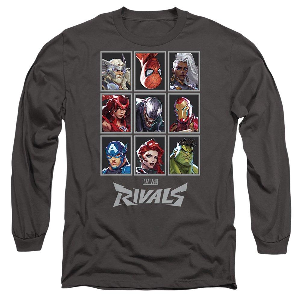 Grey - Marvel - Rivals Character Grid Long Sleeve T-Shirt Light G - 1
