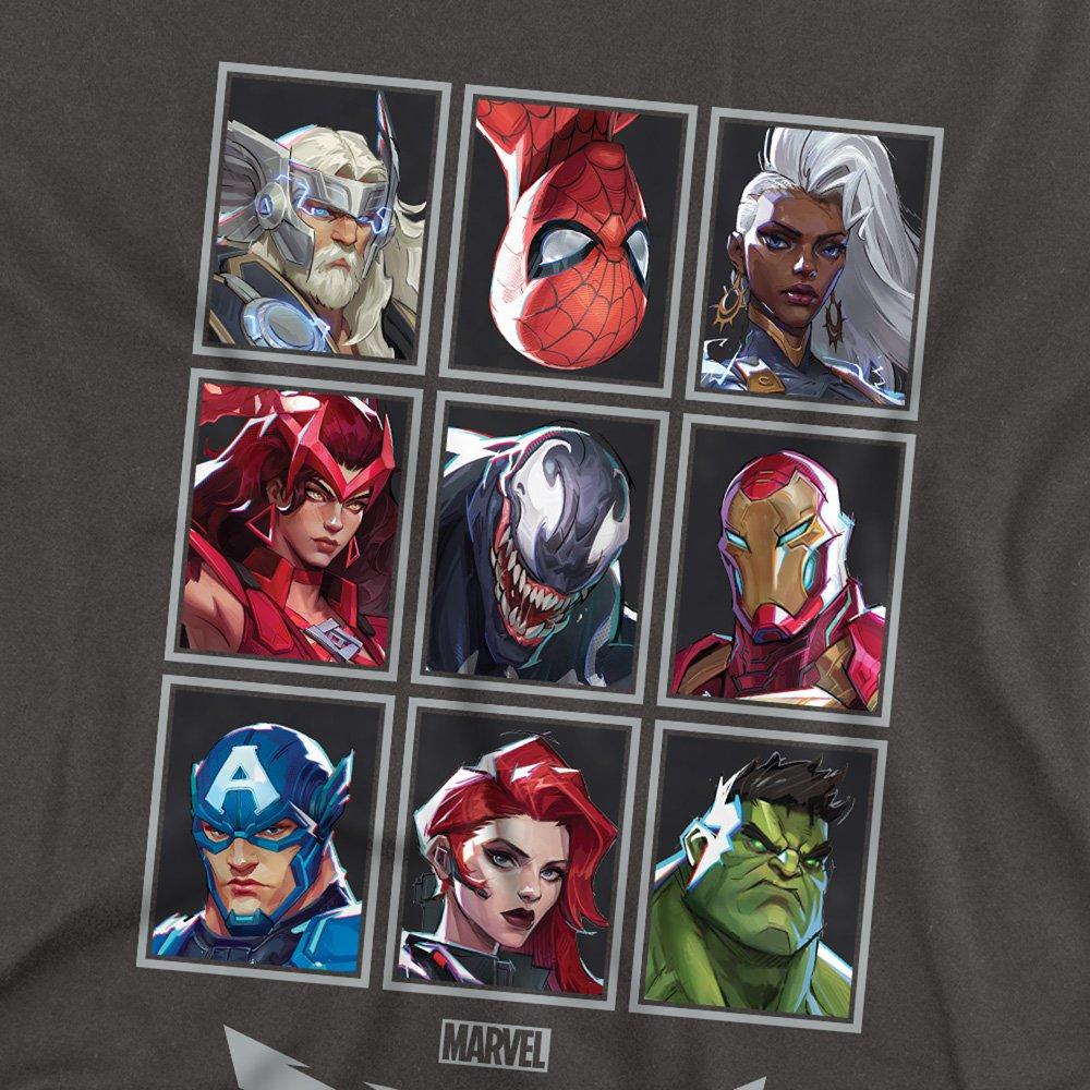 Grey - Marvel - Rivals Character Grid Long Sleeve T-Shirt Light G - 2
