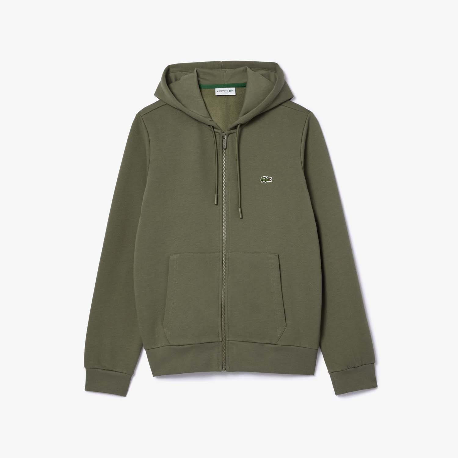 Green - Lacoste - Zip-Up Fleece Hoodie - 1