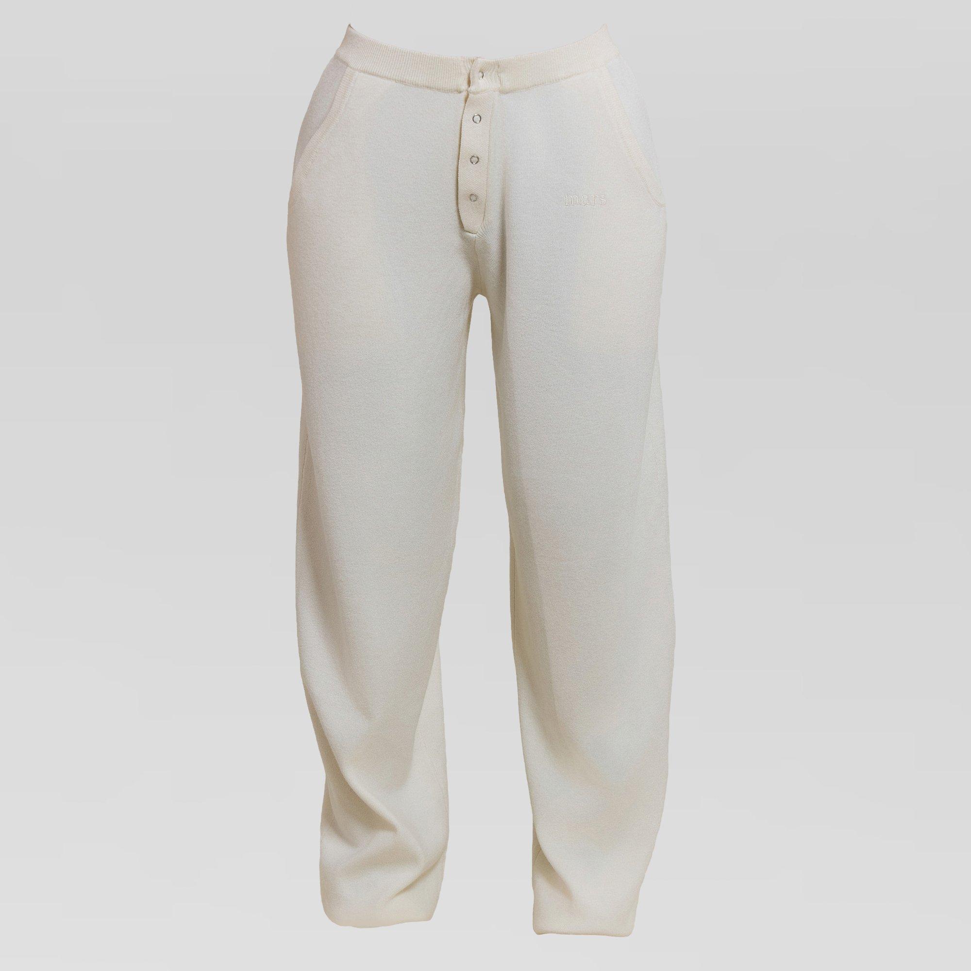 Cream - Mars The Label - Women's Button Knitted Trousers - 4