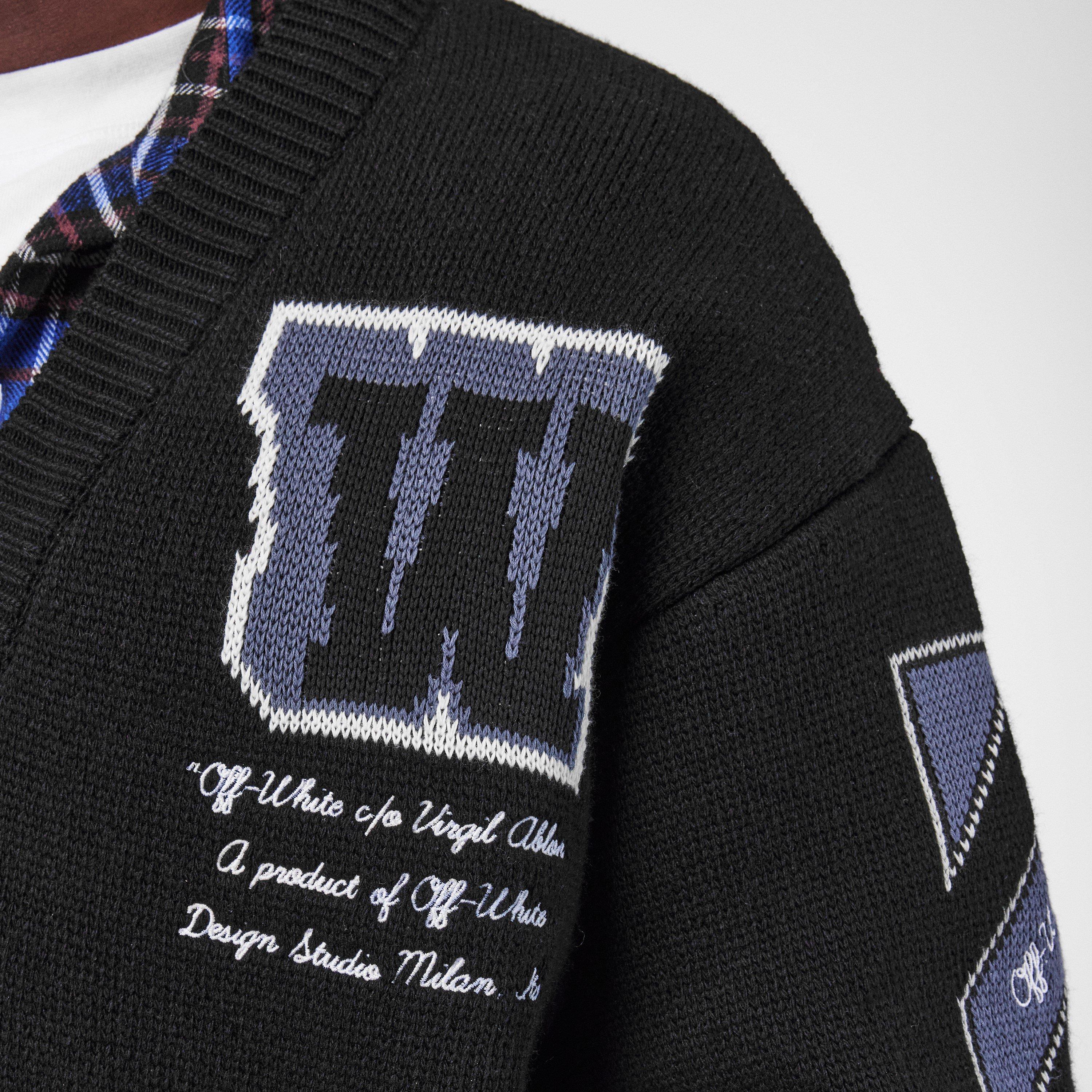 Black - Off White - Men's  Varsity Cardigan, Logos and Motifs - 5