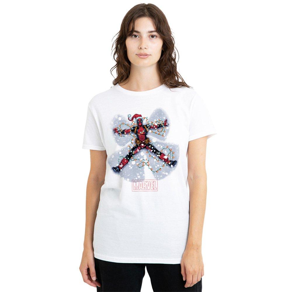 White - Deadpool - Christmas Snow Angel Womens T-Shirt - 1