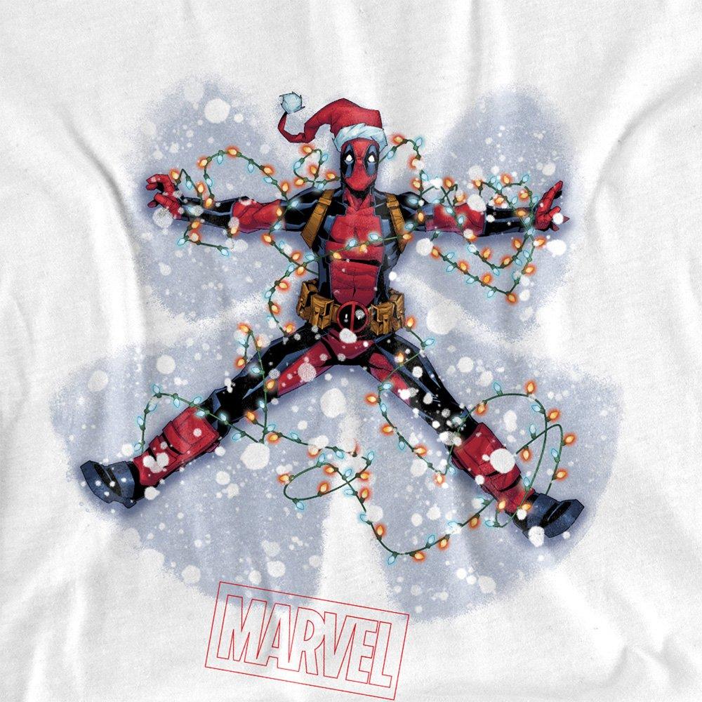 White - Deadpool - Christmas Snow Angel Womens T-Shirt - 2