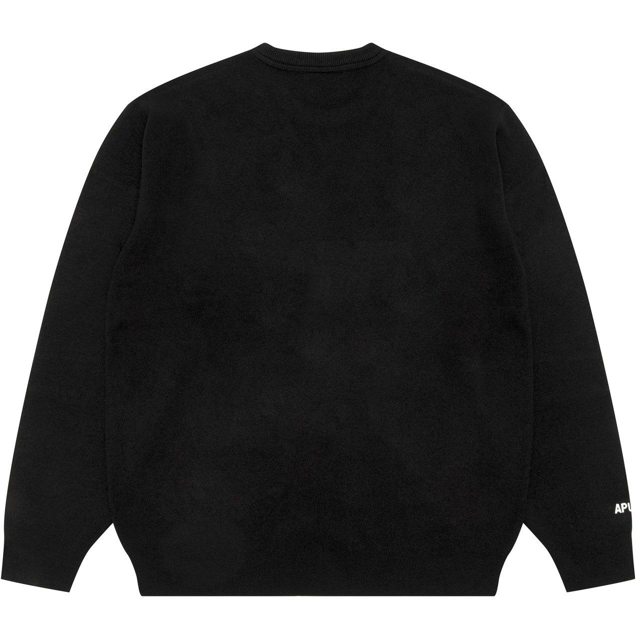 Black - AAPE - Men's Moonface Logo Knitted Crew Neck Jumper - 2