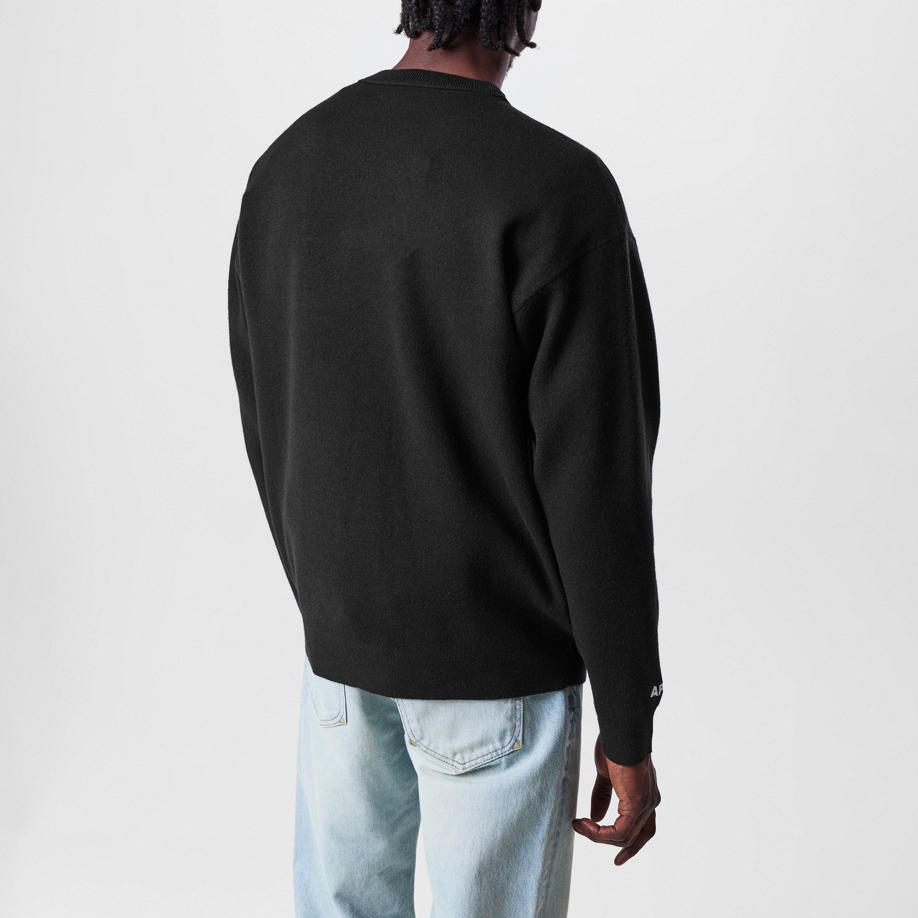 Black - AAPE - Men's Moonface Logo Knitted Crew Neck Jumper - 4