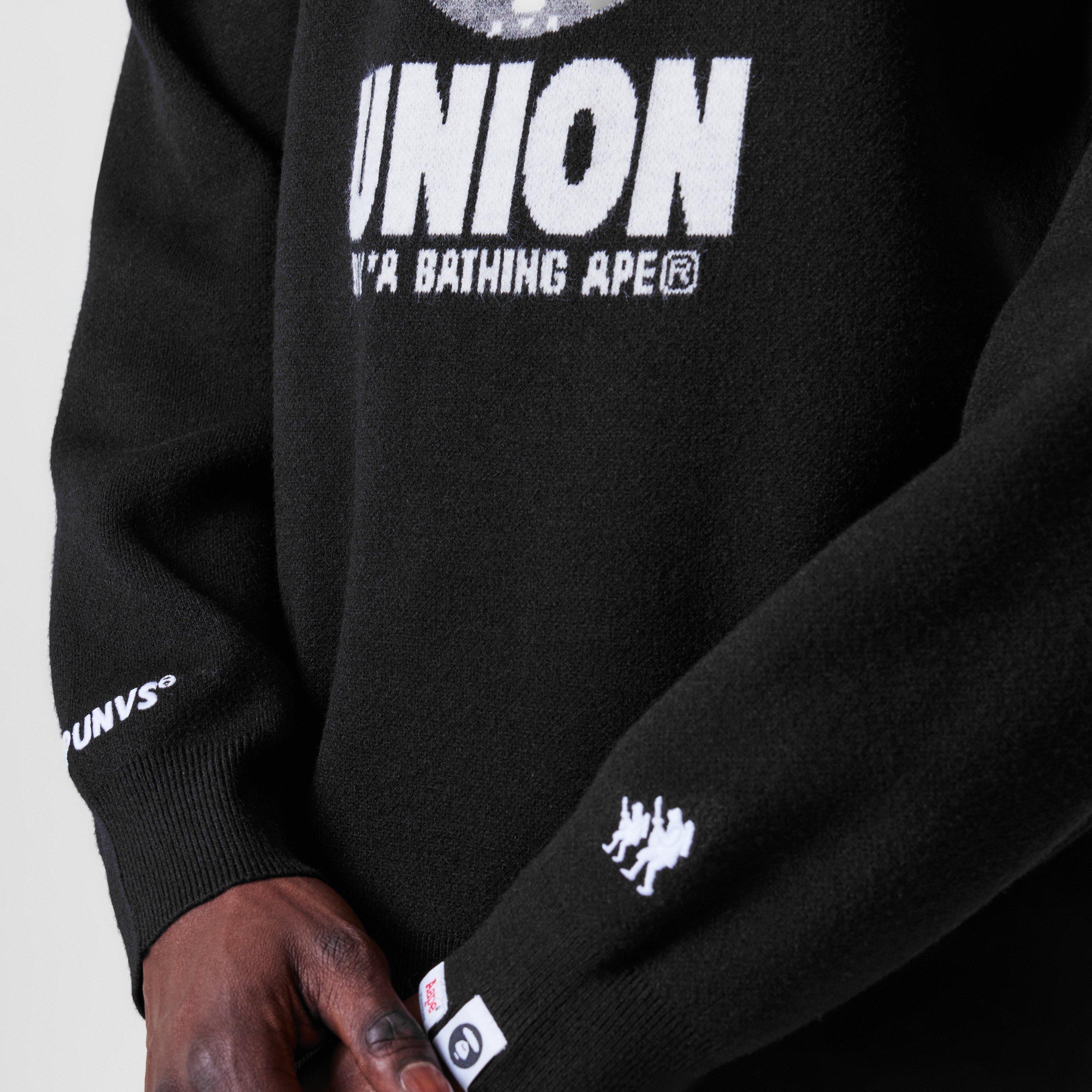 Black - AAPE - Men's Moonface Logo Knitted Crew Neck Jumper - 5