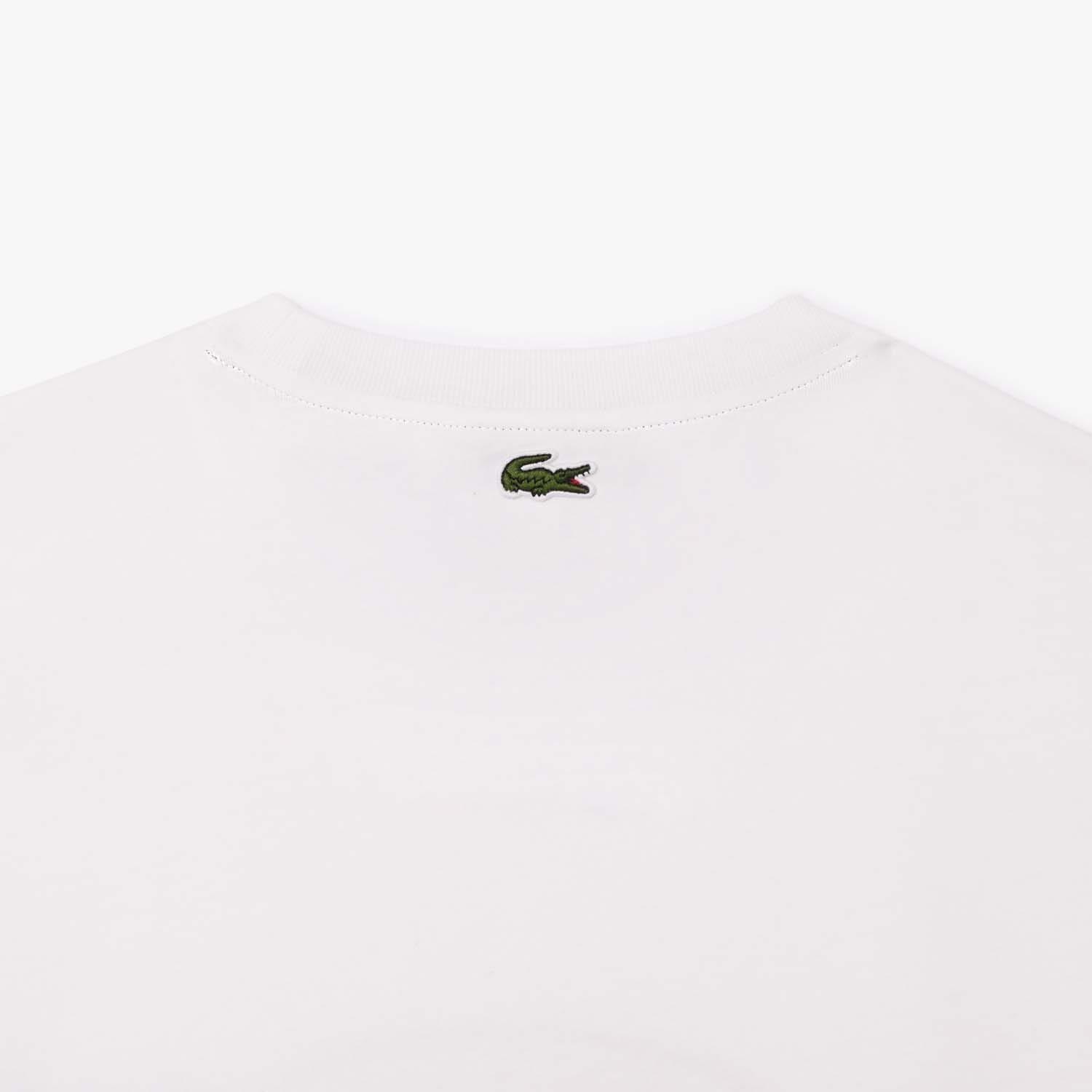 White - Lacoste - Monogram Print Cotton T-Shirt - 2
