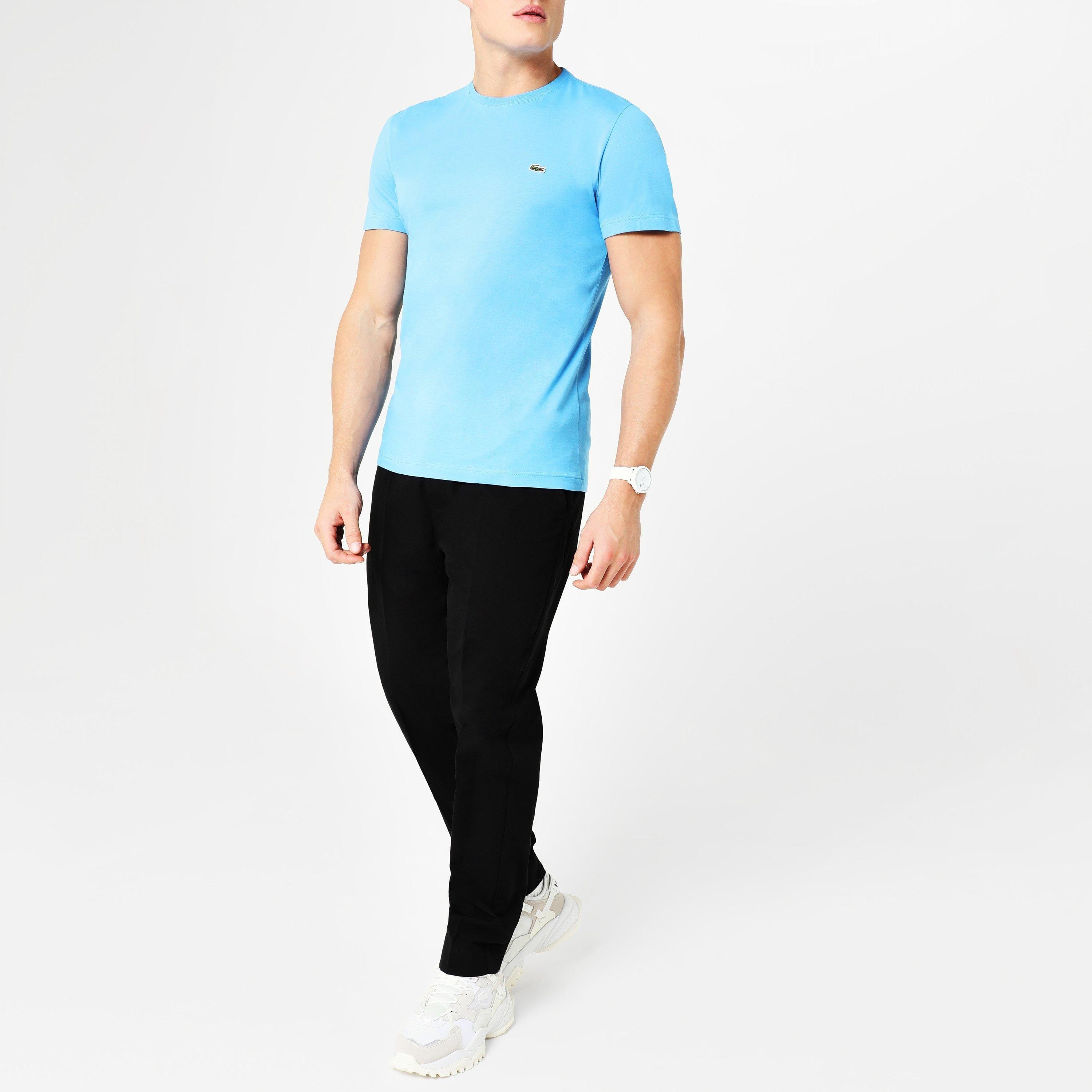Blue - Lacoste - Crewneck Pima Cotton Jersey T-Shirt - 2