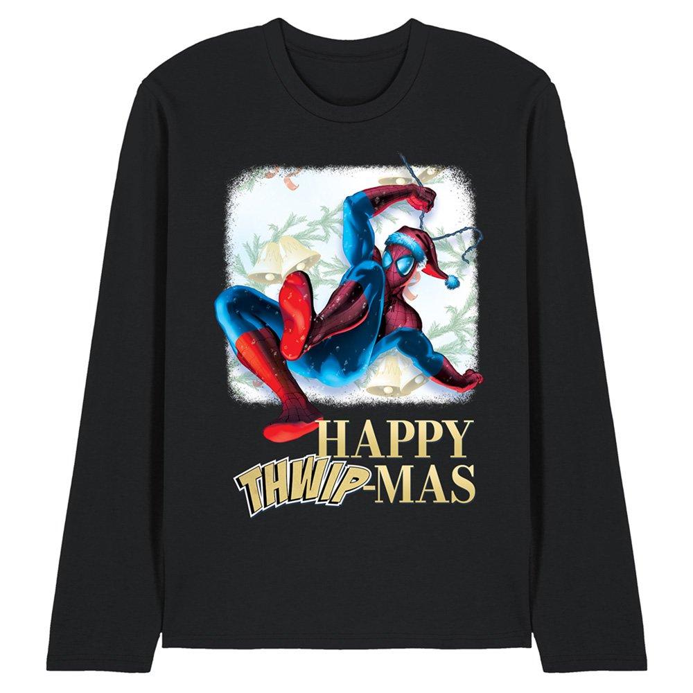 Black - Marvel - Spiderman Happy Thwipmas Christmas Window Long Sle - 1