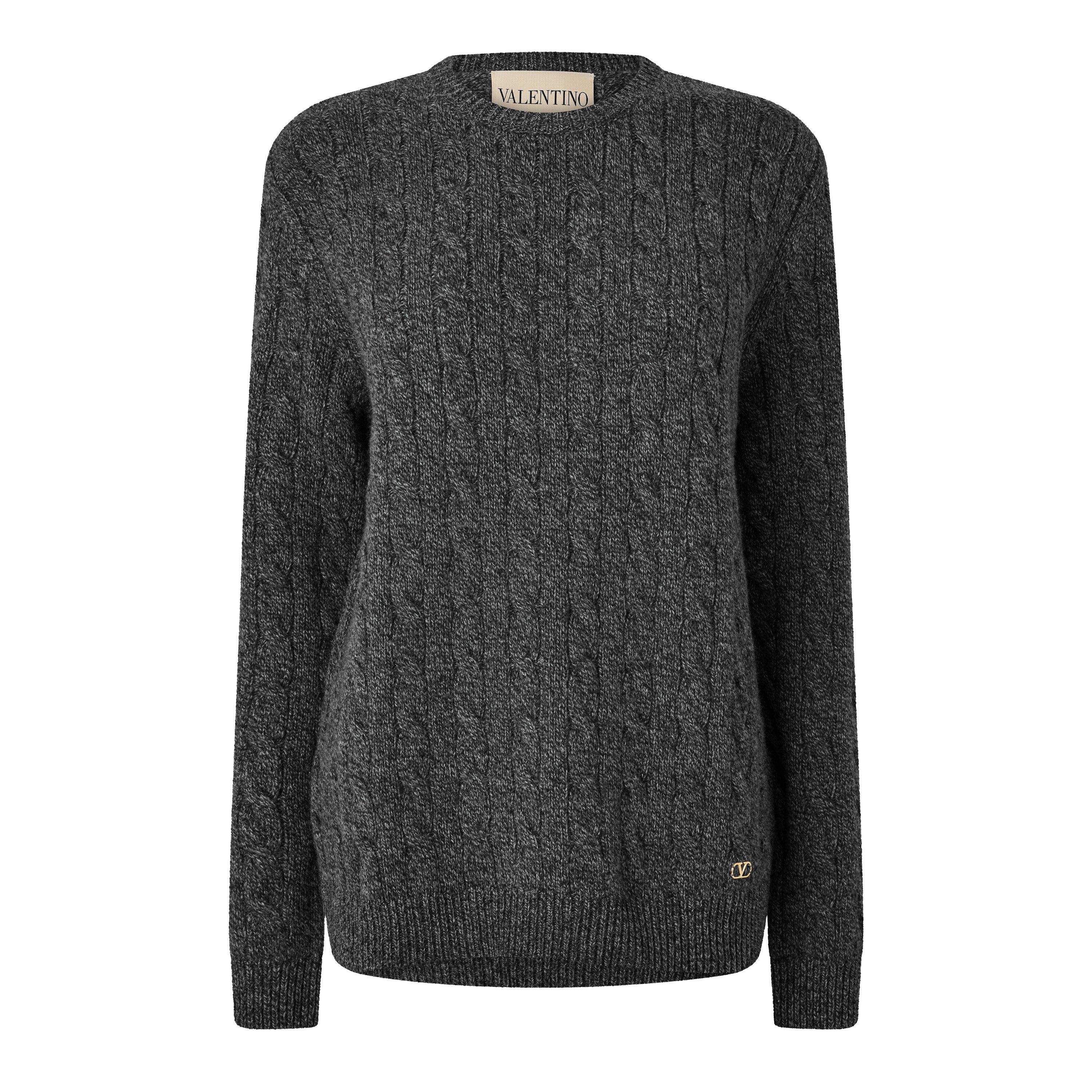 Valentino Val Wool Jumper Ld63 - Anthr Melange - Size 8 (XS)
