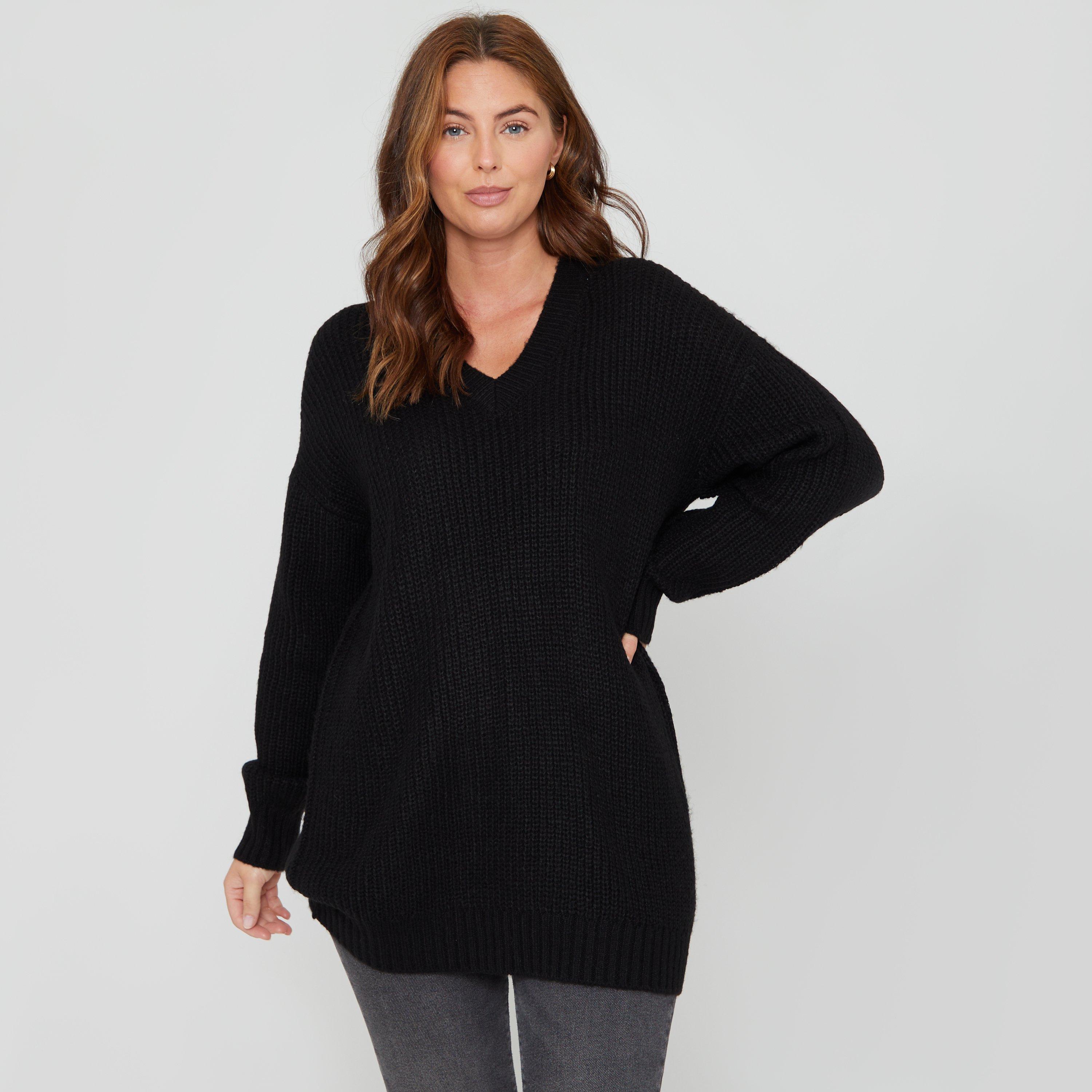 BLACK - Be You - Cosy Stretch Crew Neck Jumpers - 2