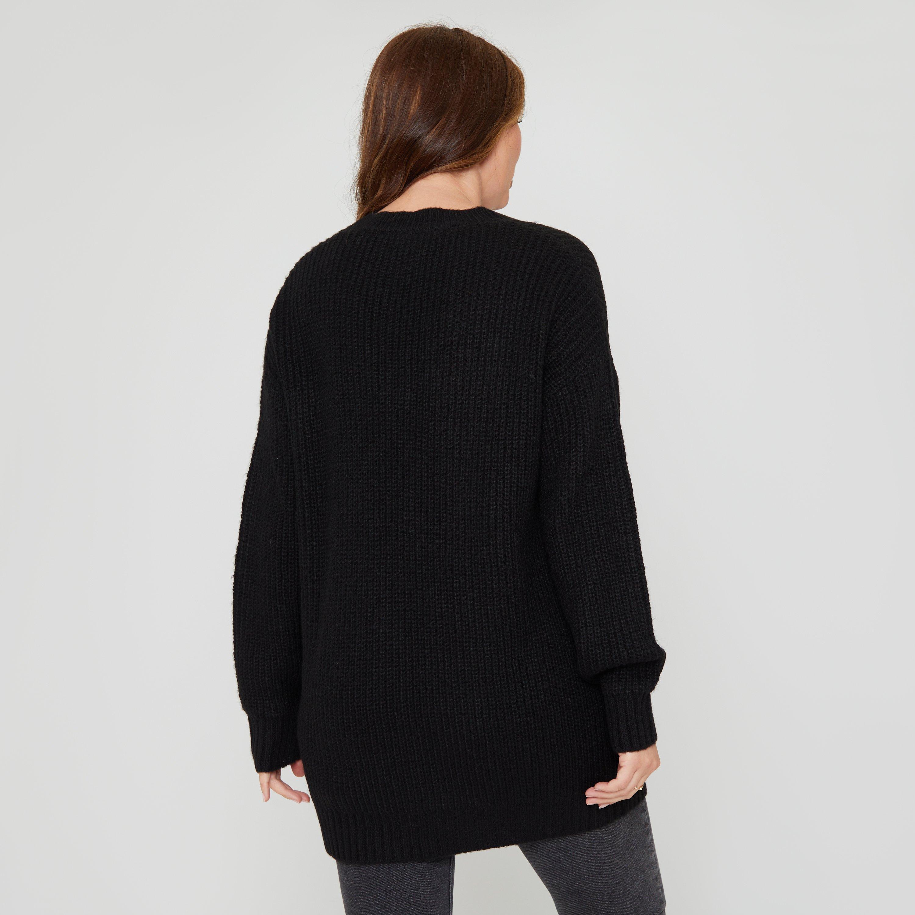 BLACK - Be You - Cosy Stretch Crew Neck Jumpers - 4