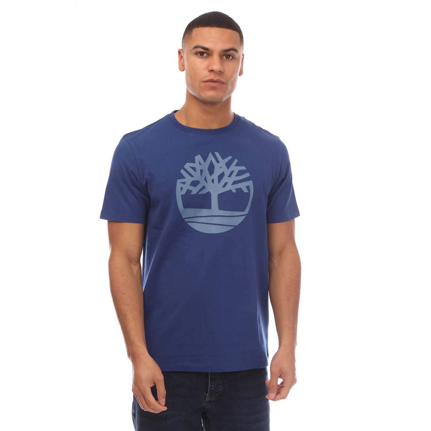 Blue - Timberland - Tree Logo Short Sleeve T-Shirt - 1