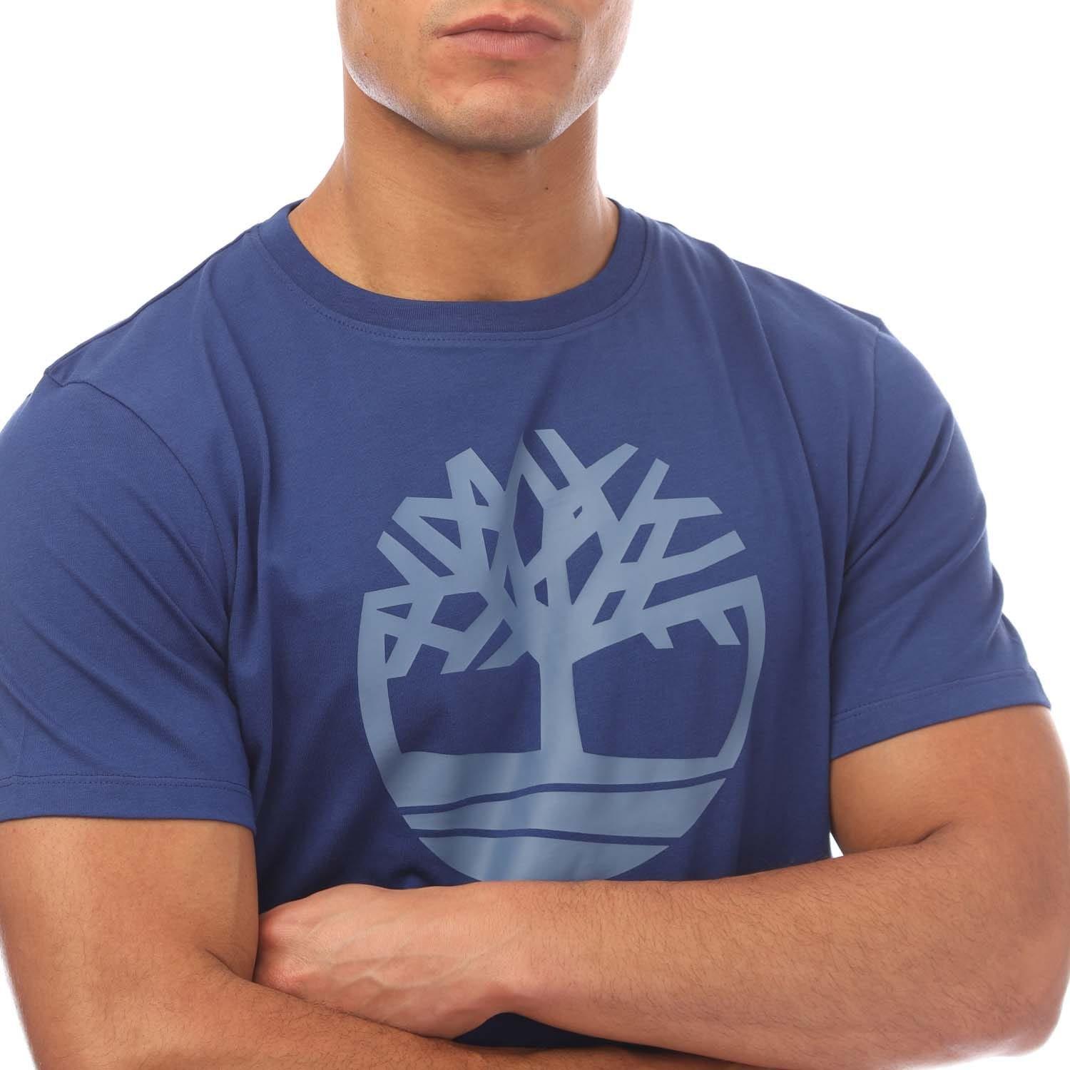 Blue - Timberland - Tree Logo Short Sleeve T-Shirt - 3